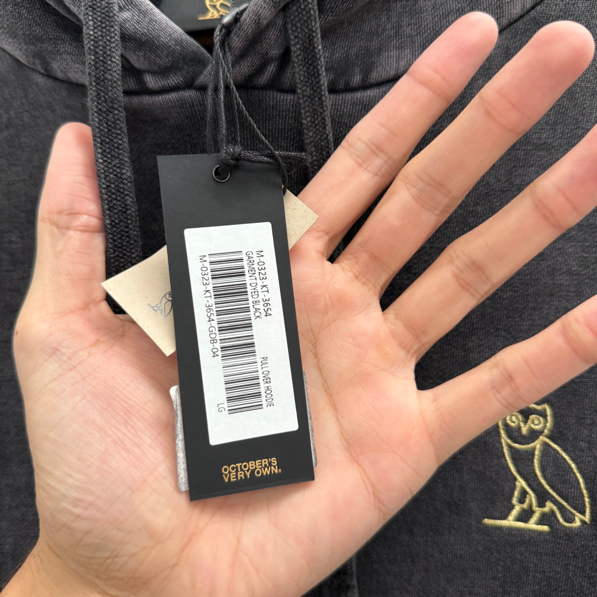 OVO Owl Aged Black Hoodie (Size L)