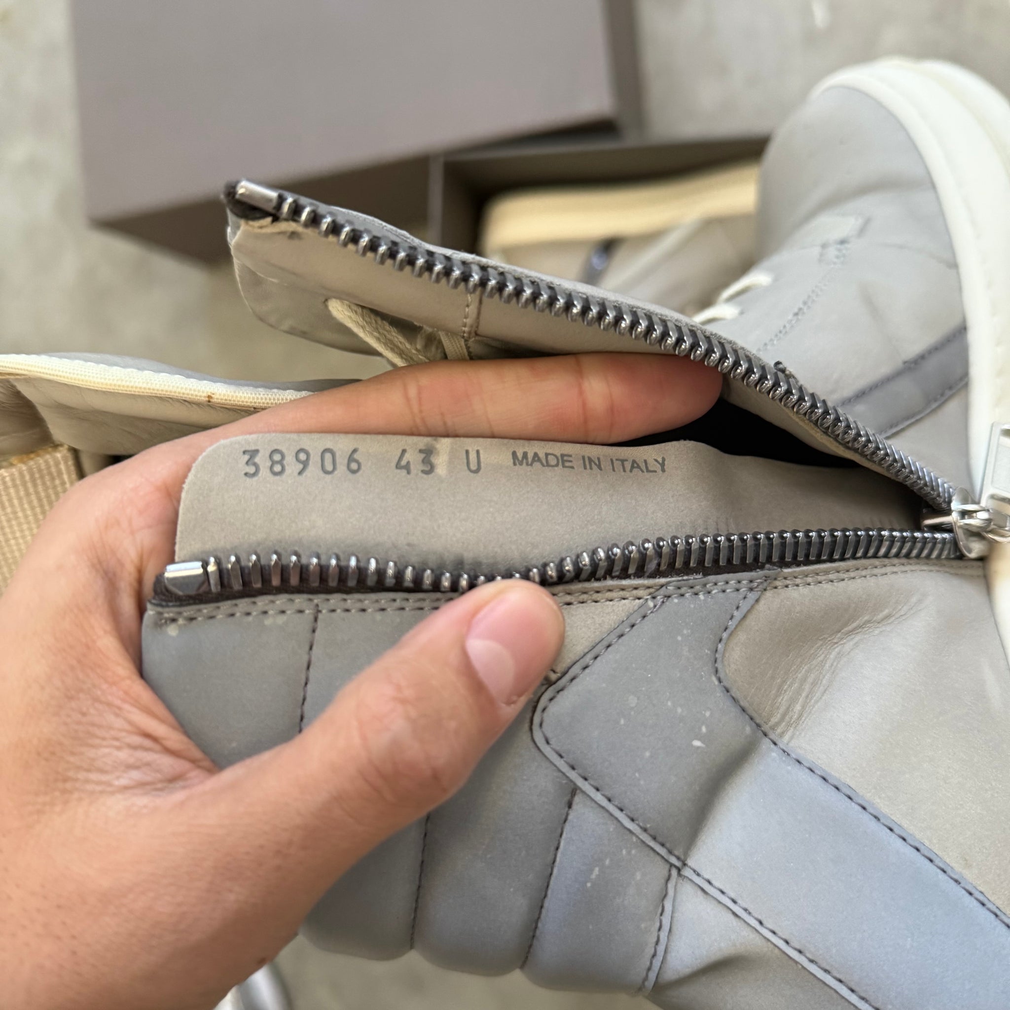 Rick Owens Geobasket Reflective Sneaker Grey (US10/43)