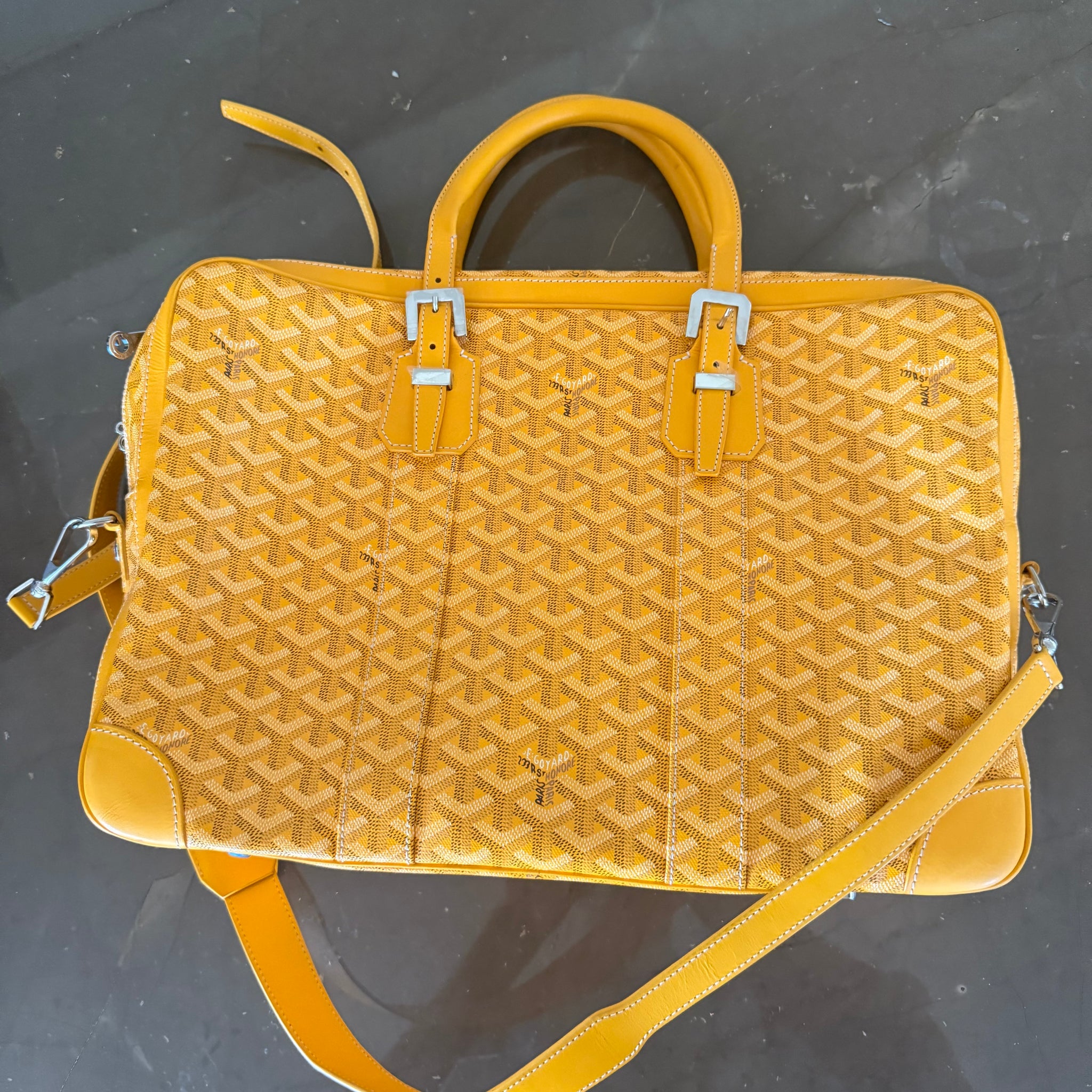 Goyard Ambassade Briefcase Bag Yellow