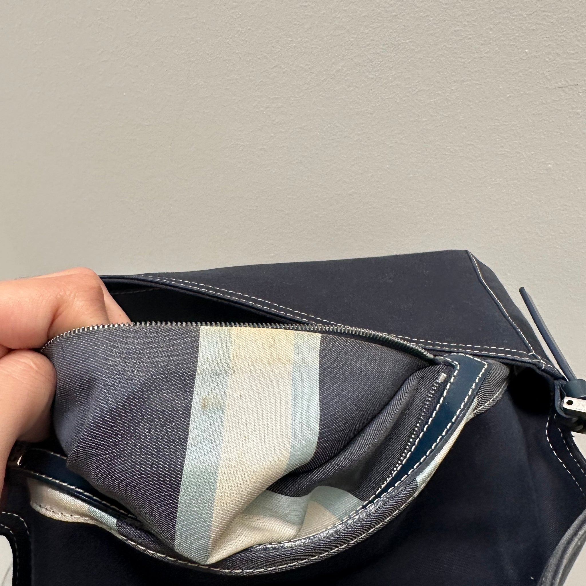 Fendi Denim Shoulder Bag Dark Navy