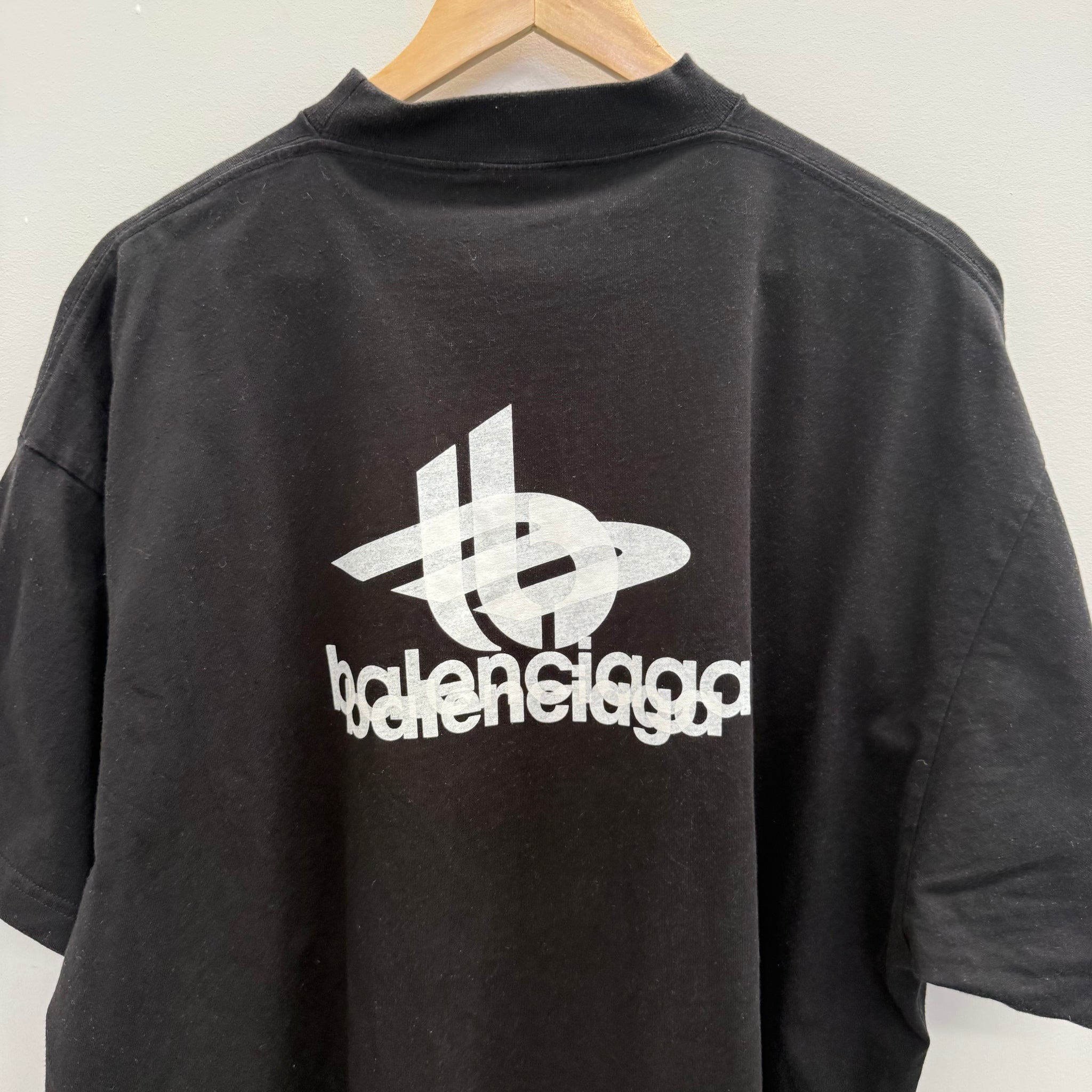 Balenciaga Layered 3B Logo Sports Black Tshirt (fits XL-XXL)