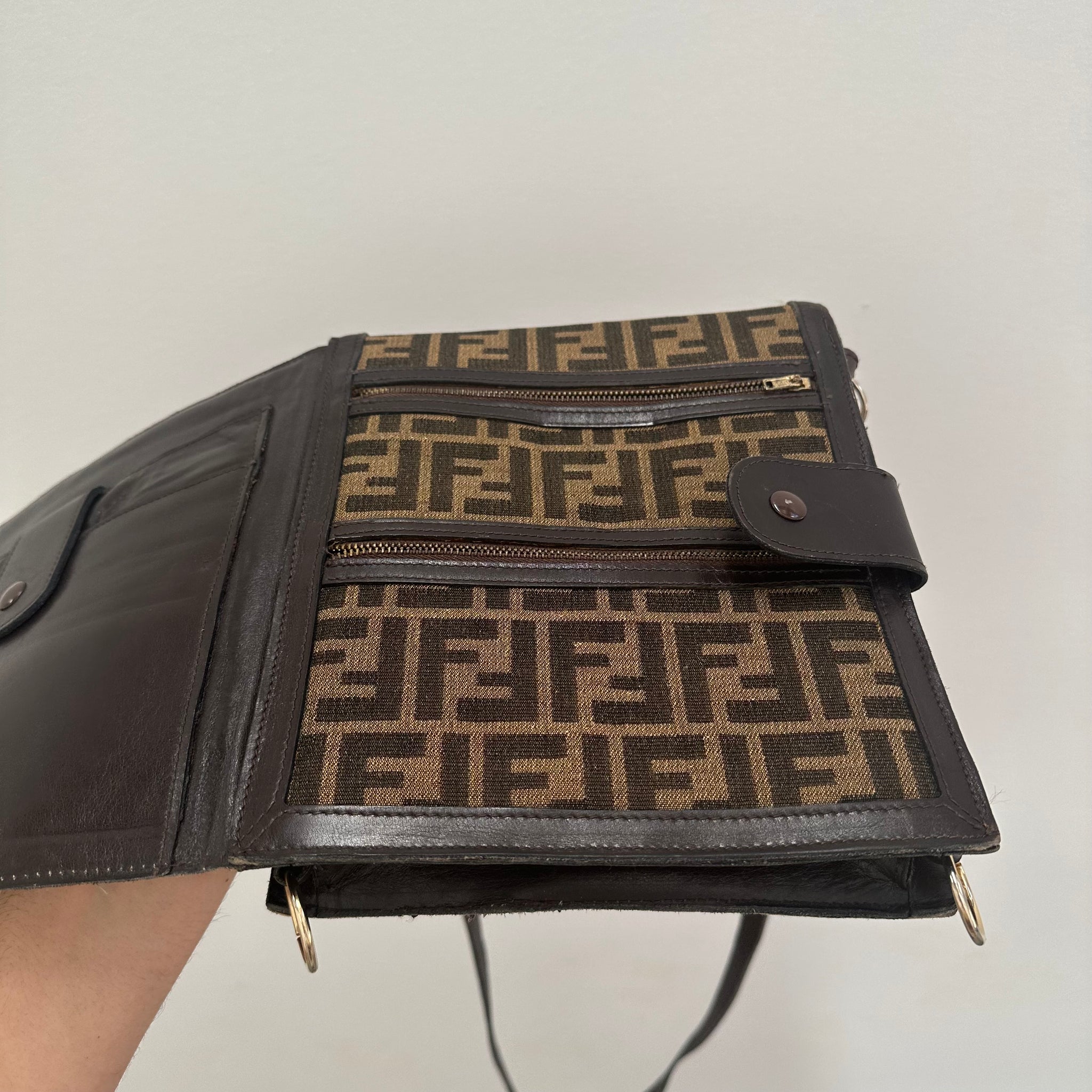 Fendi Vintage Zucca Canvas Cross Body/Shoulder Bag