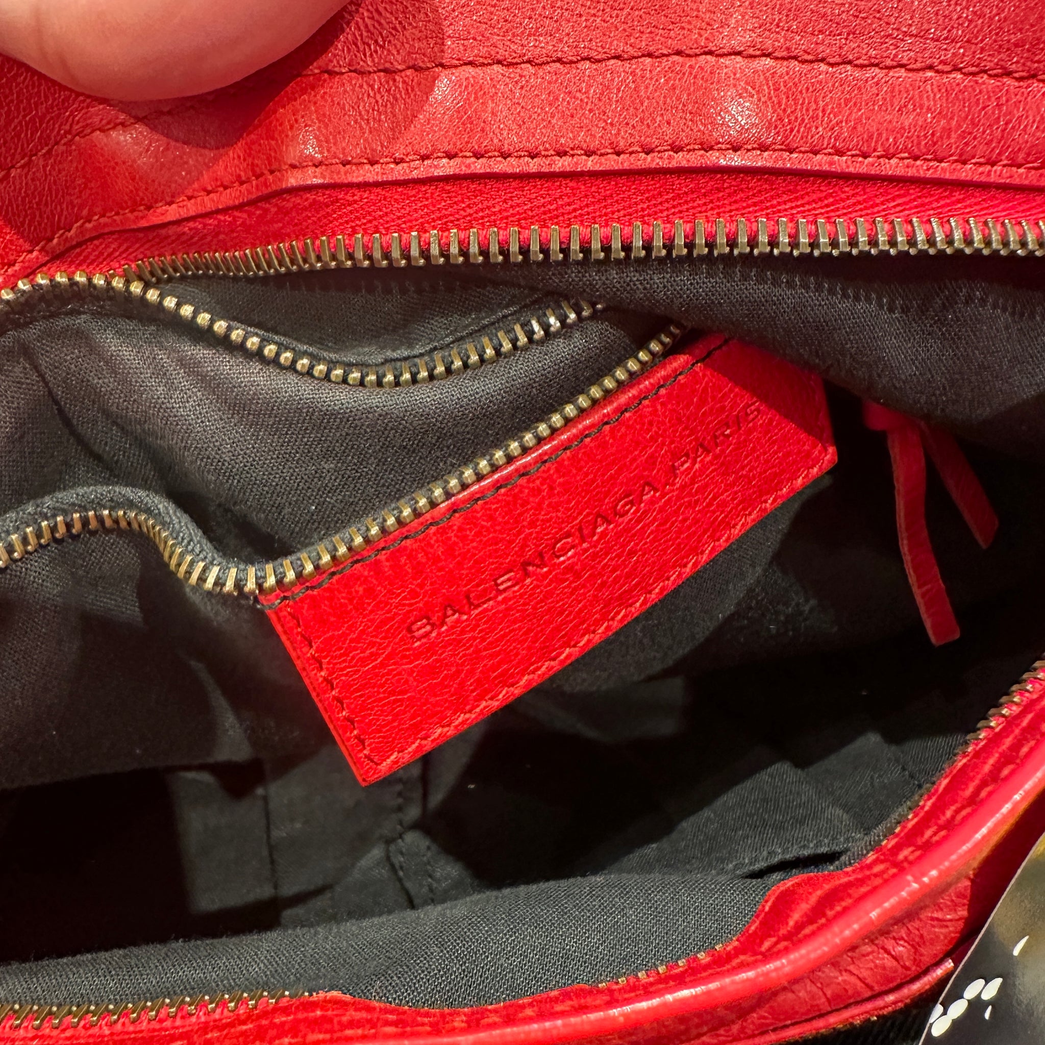 Balenciaga Leather Motorcycle City Bag Red