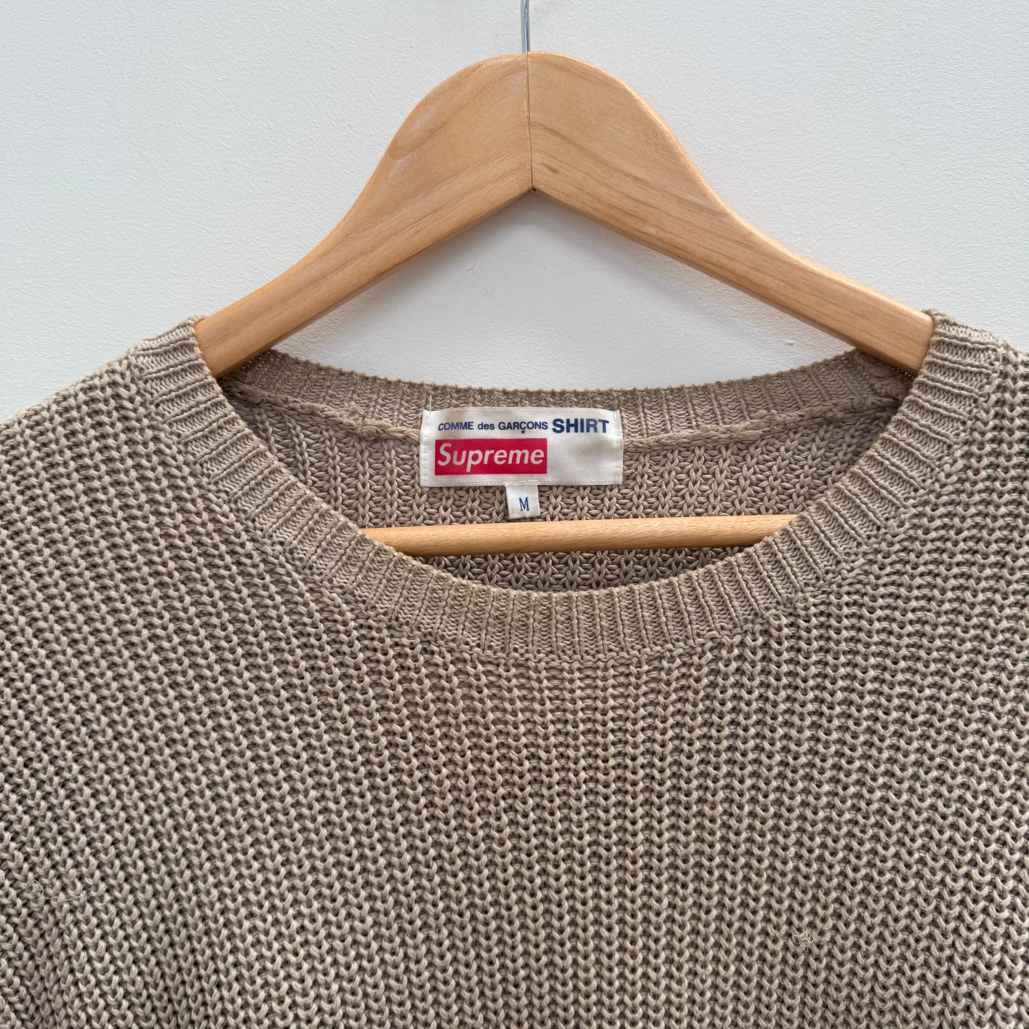 Supreme Comme Des Garçons Knitted Sweater Beige (Size M)