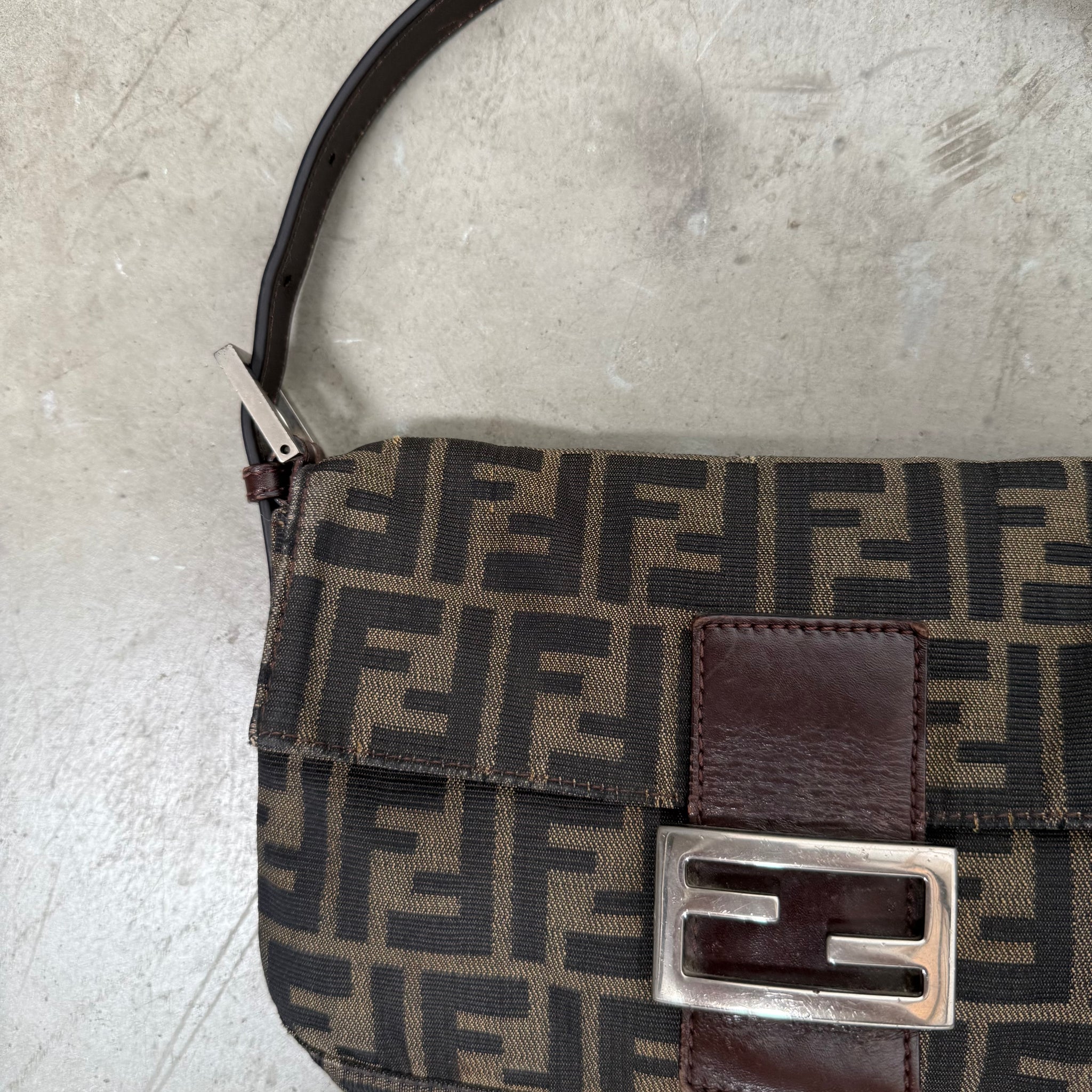 Fendi Zucca Print Baguette Bag