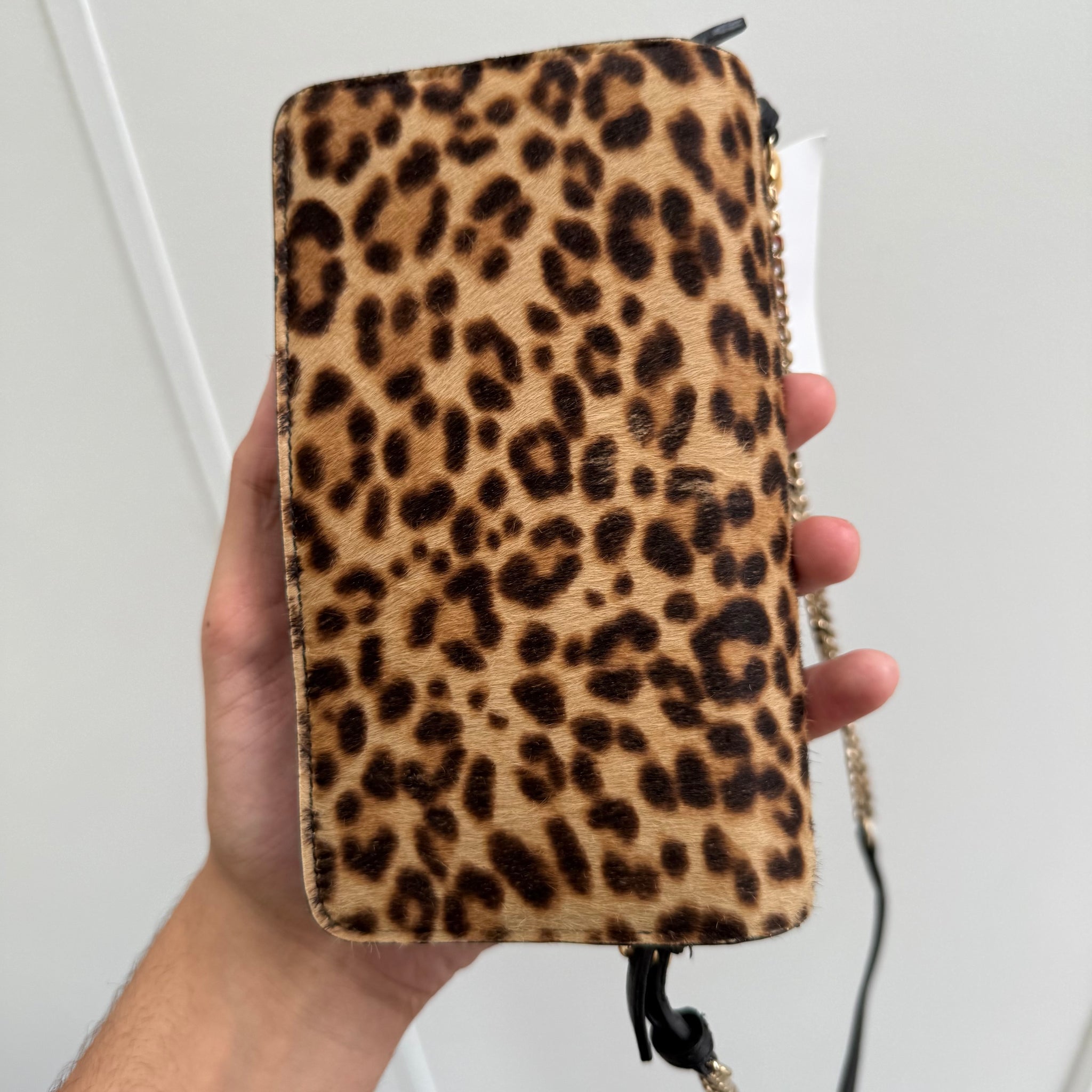 Burberry Madison Leopard Print Wallet on Chain