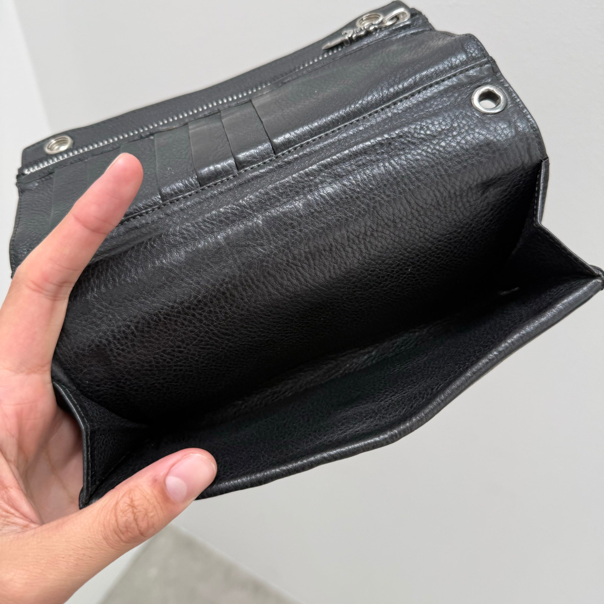 Chrome Hearts Double Button Snap Wallet Black