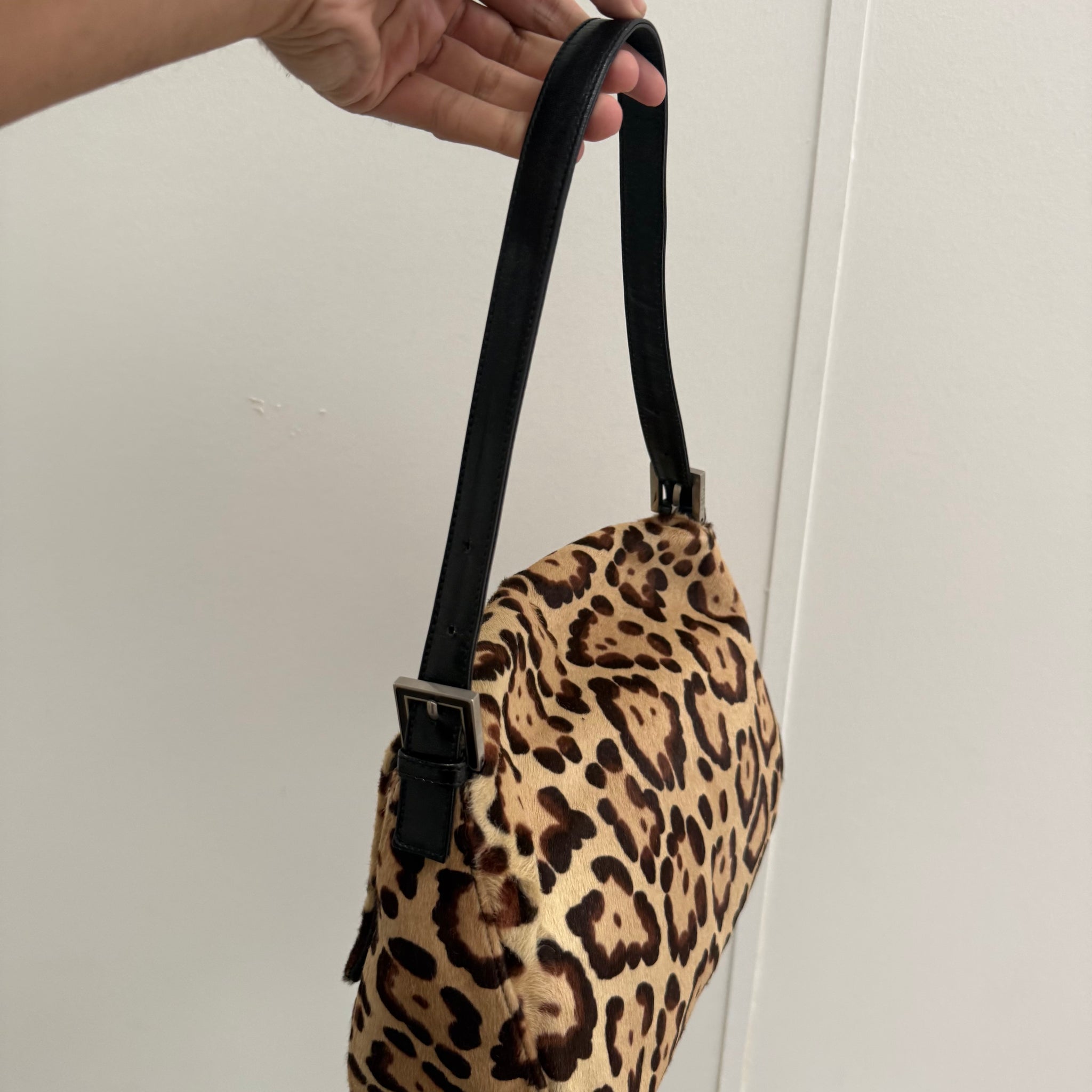 Fendi Leopard Mama Baguette Shoulder Bag