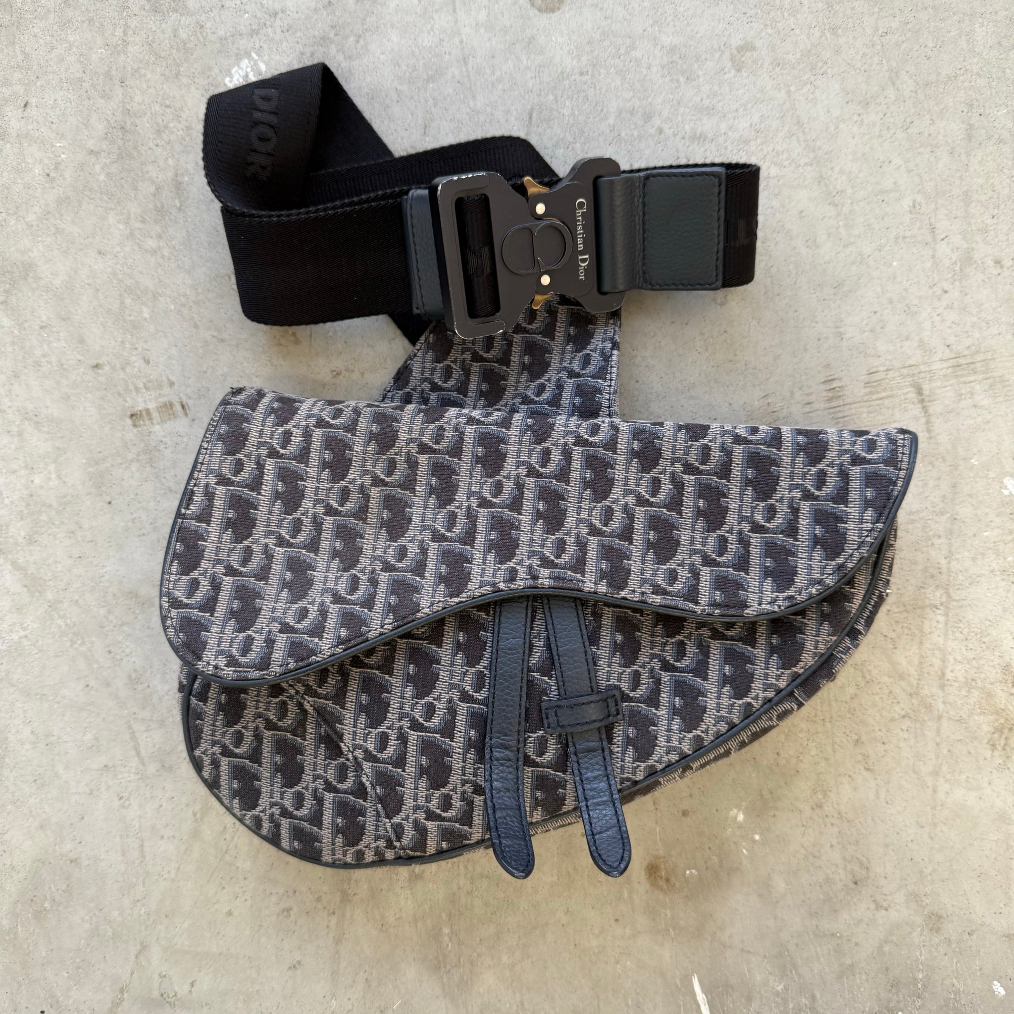 Dior Saddle Bag Oblique Jacquard Blue