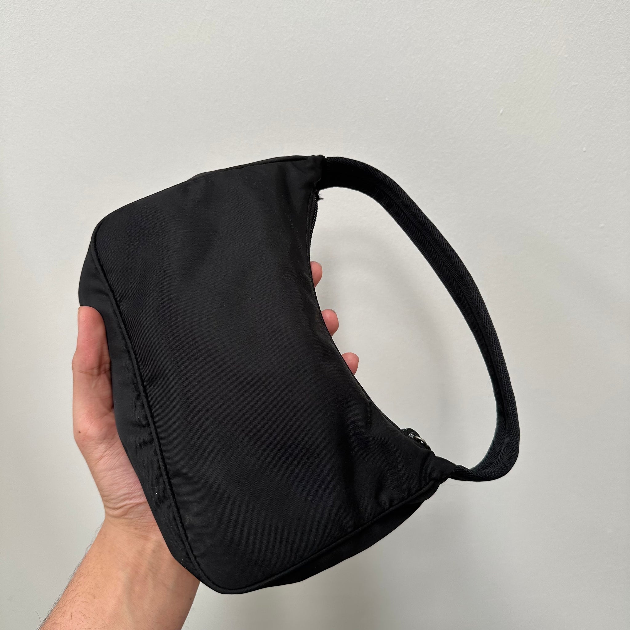 Prada Black Nylon Shoulder Hobo Bag