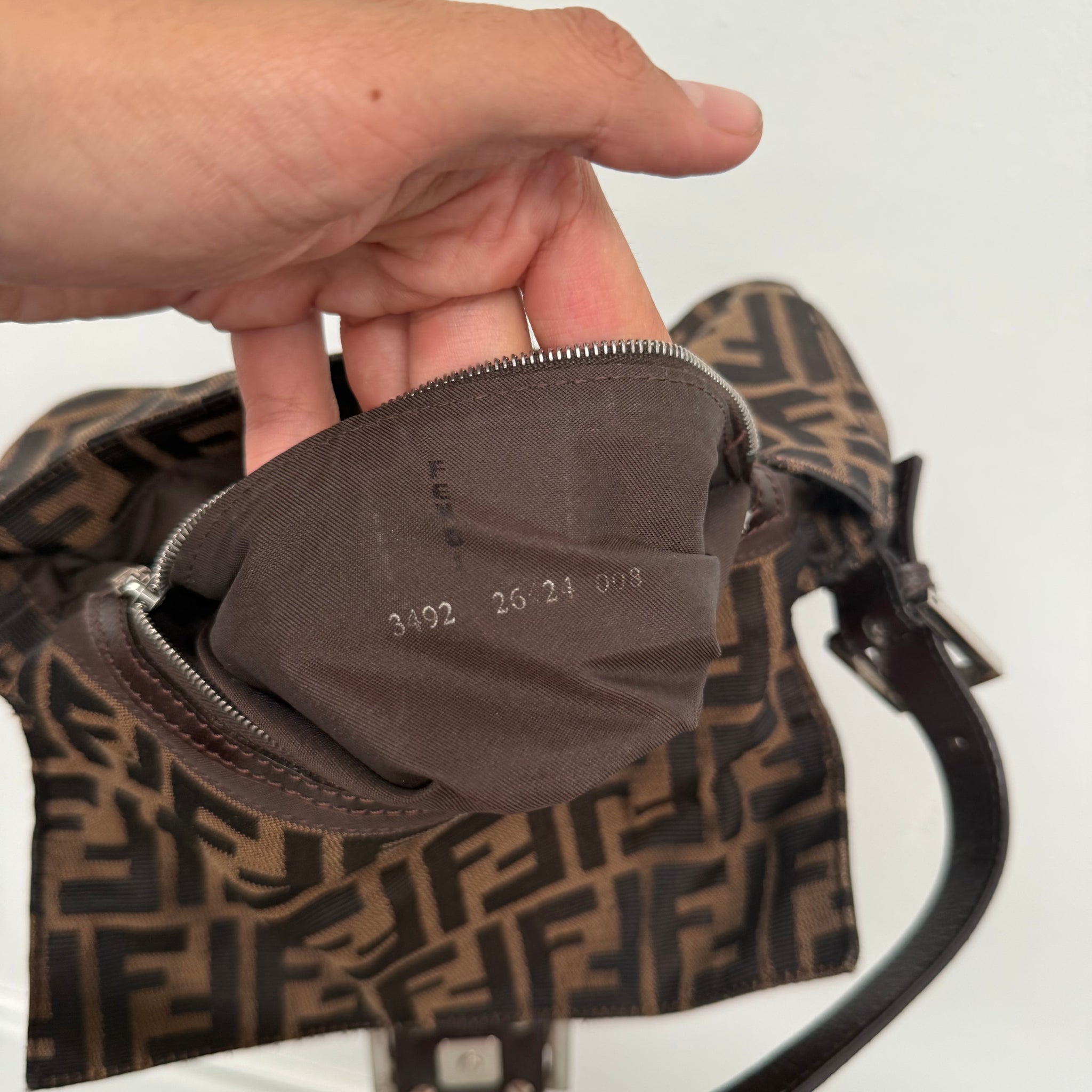 Fendi Zucca Print Baguette Bag