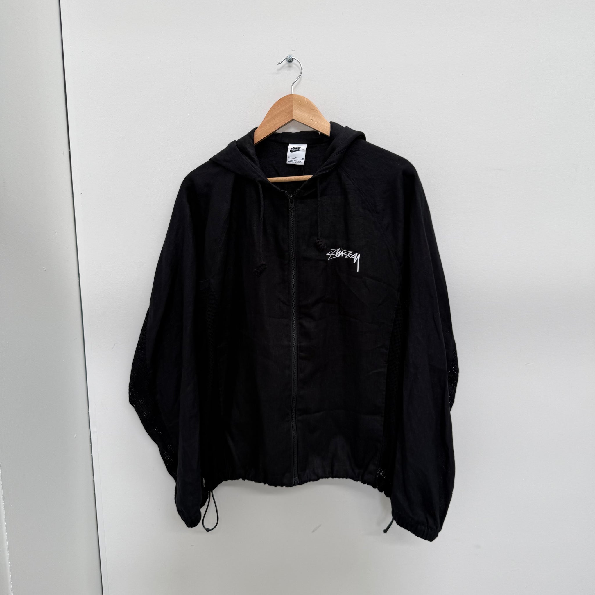Nike Stussy Nylon Linen Shell Jacket Black (Size M)