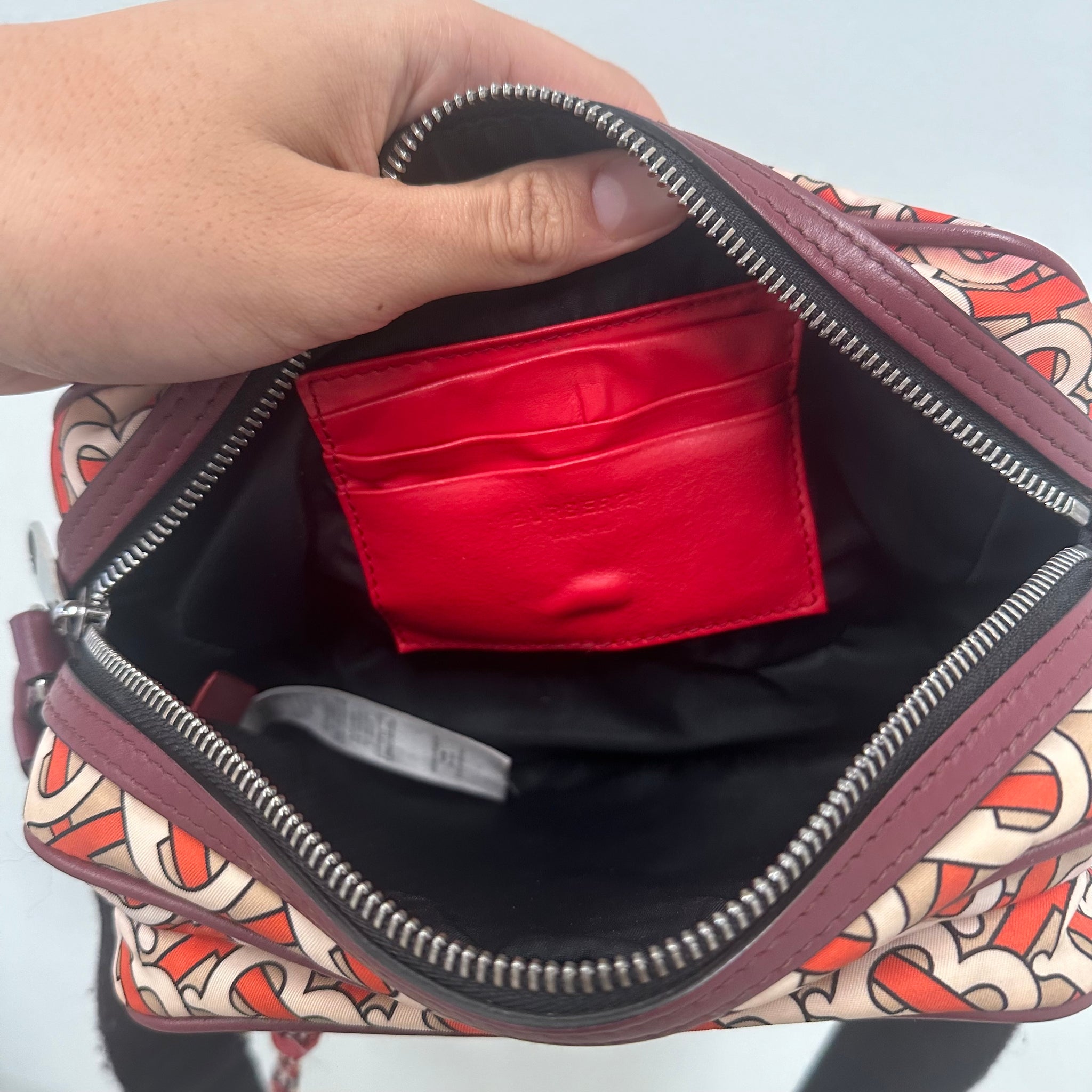 Burberry Orange Nylon Monogram Crossbody / Shoulder Bag