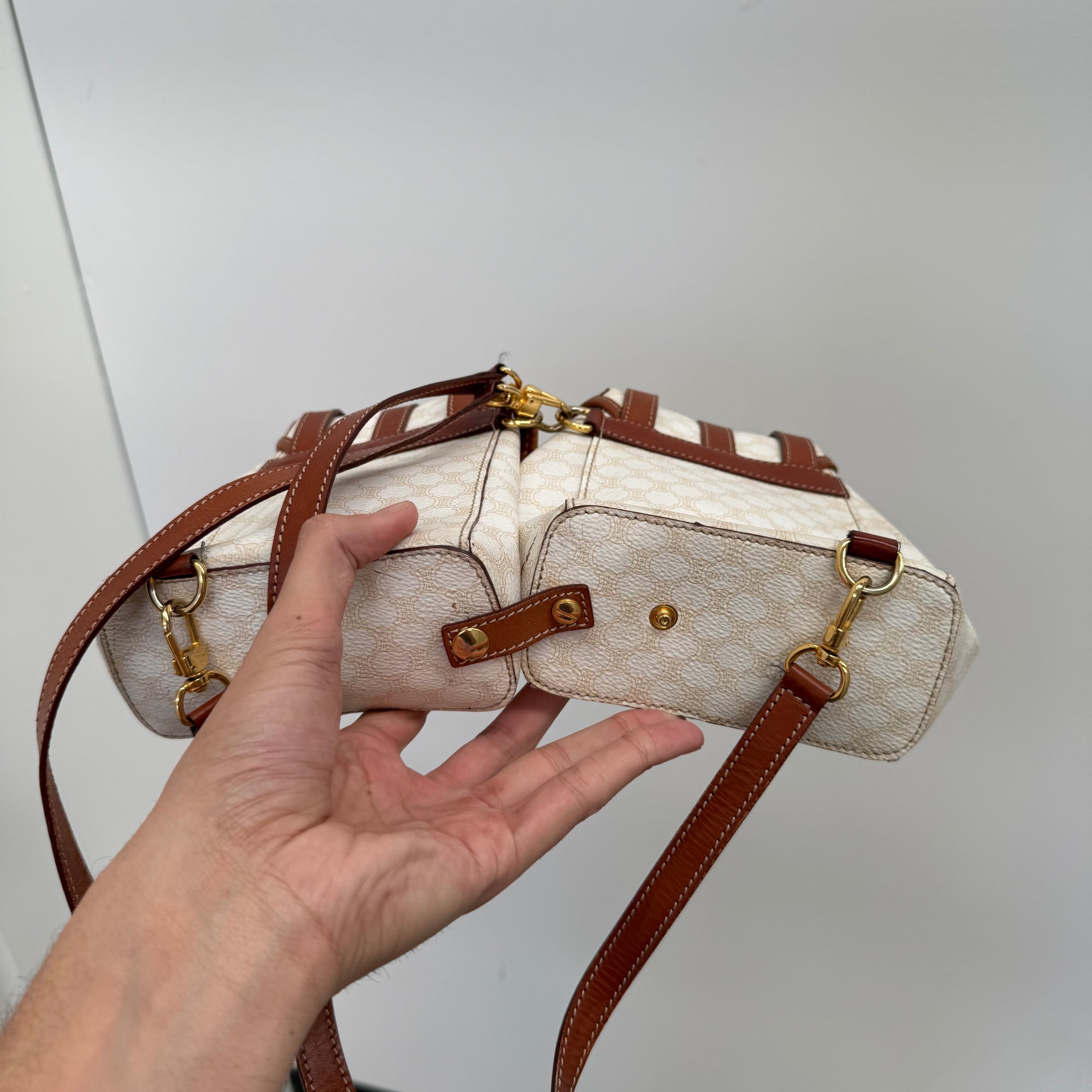 Celine Macadam White Double Mini Backpack