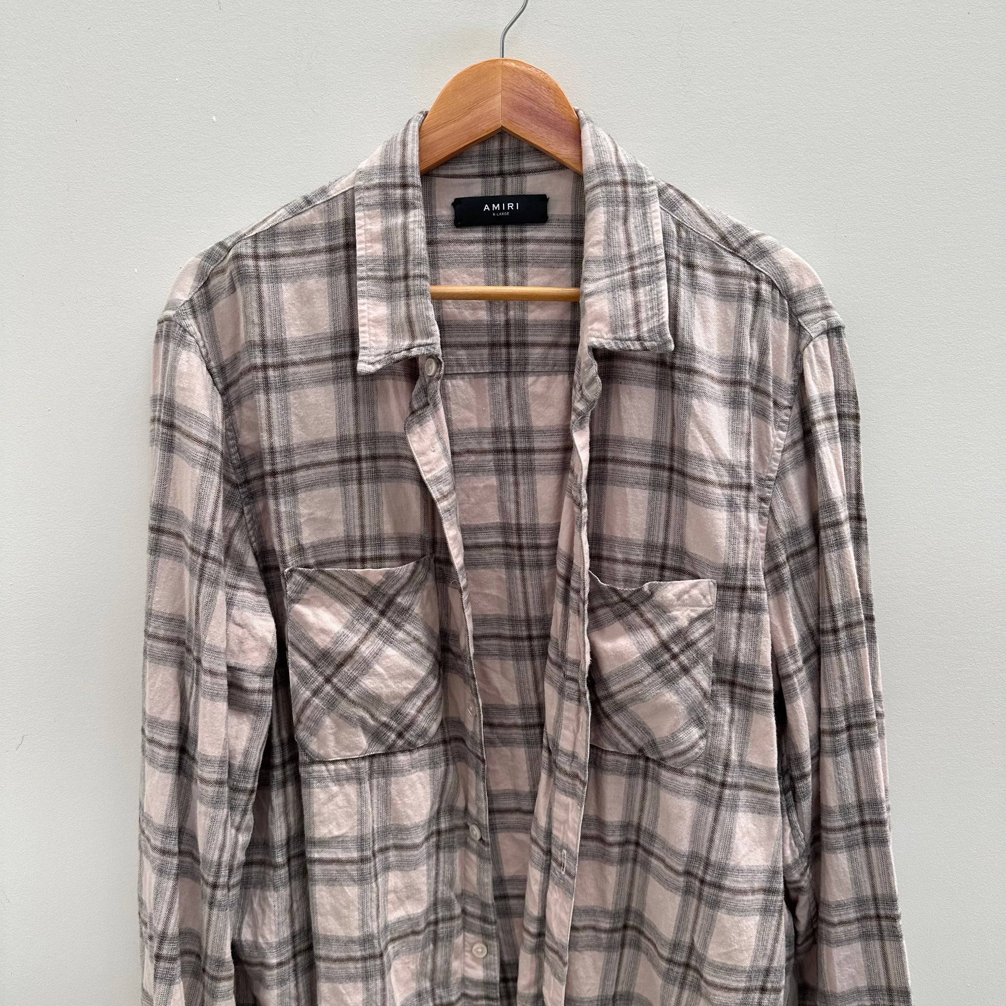 Amiri Light Pink Flannel Shirt (fits L-XL)