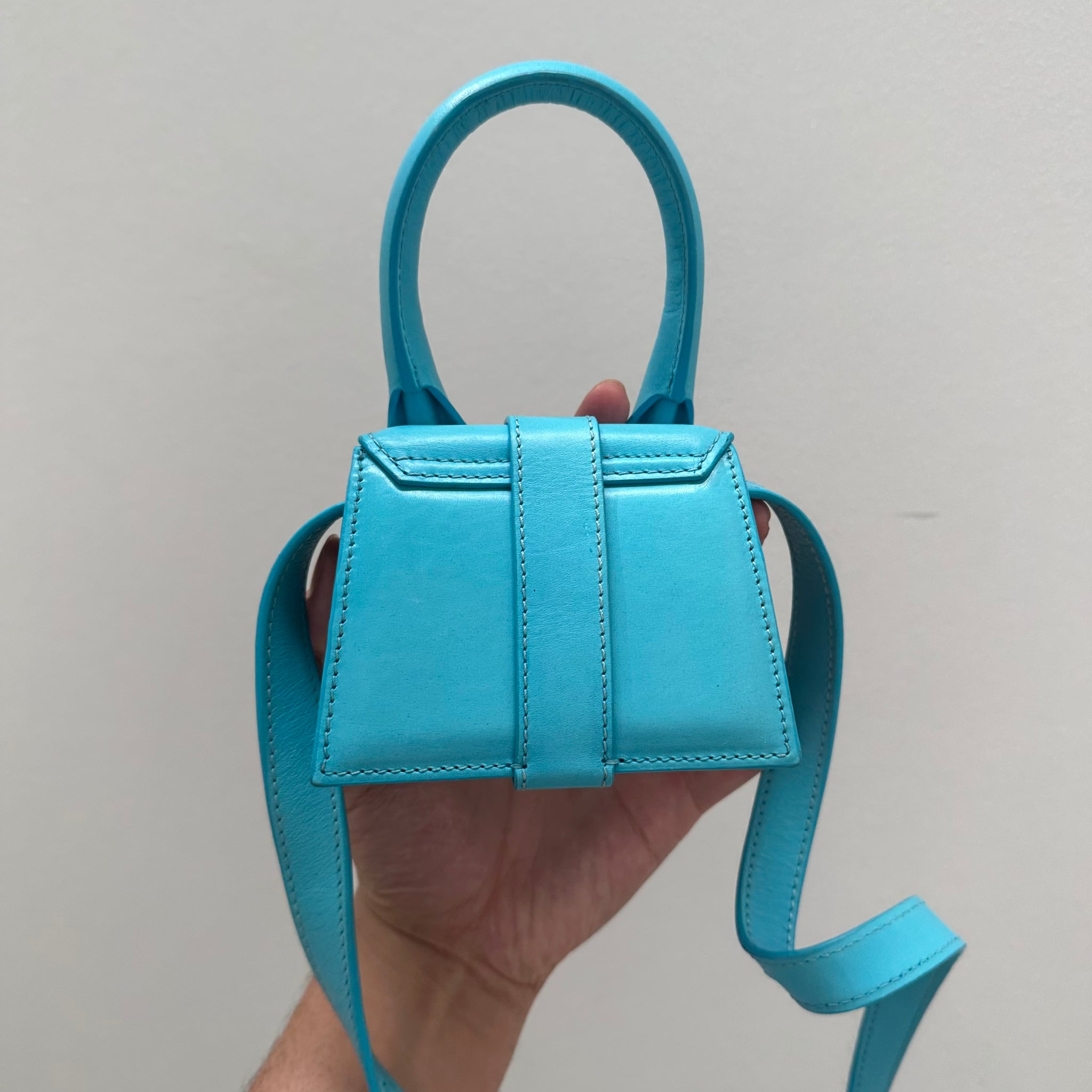 Jacquemus Le Chiquito Montagne Turquoise Mini Leather Bag