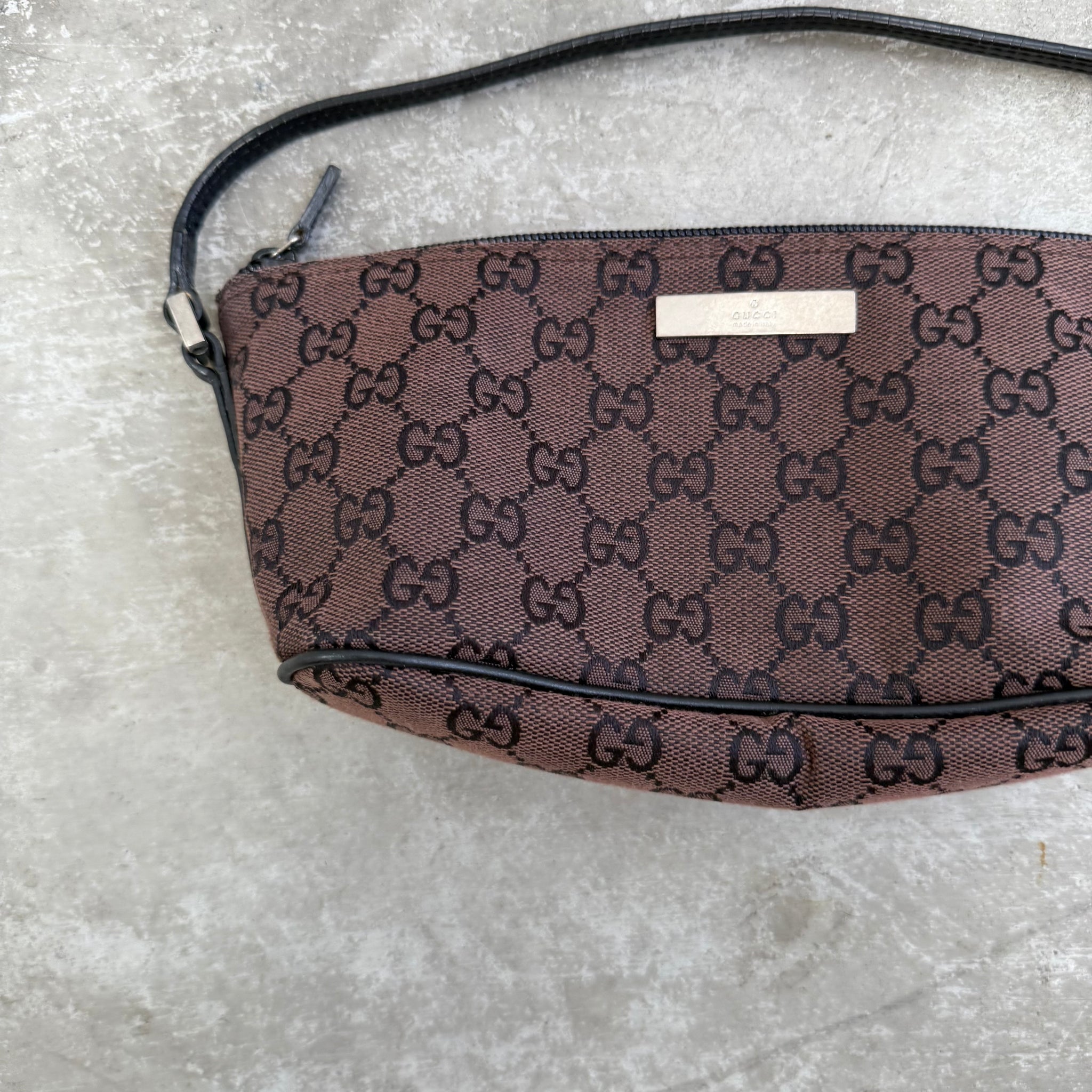 Gucci Boat Pochette Canvas Brown