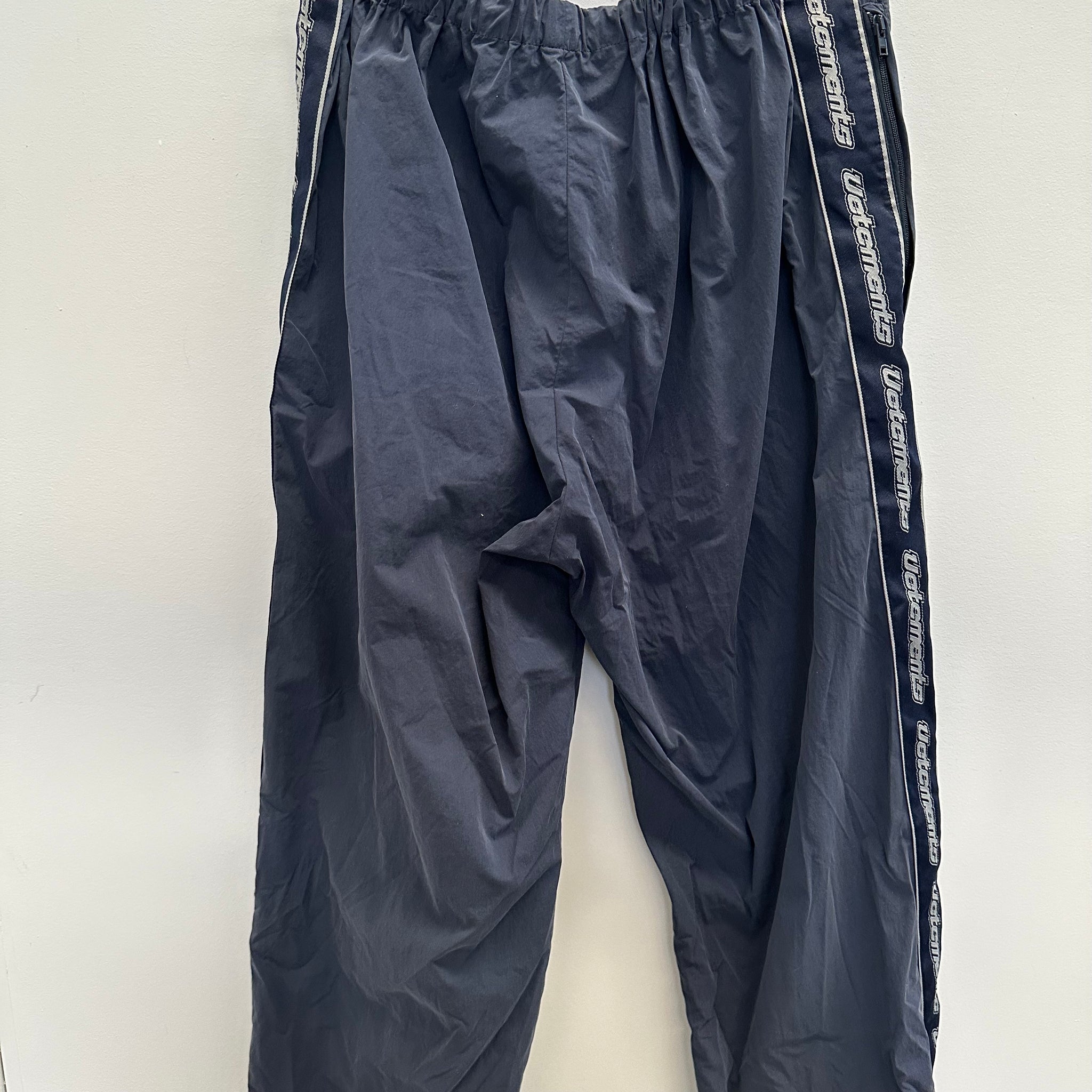 Vetements Navy Side Logo Track Pants (fits XXS-S)