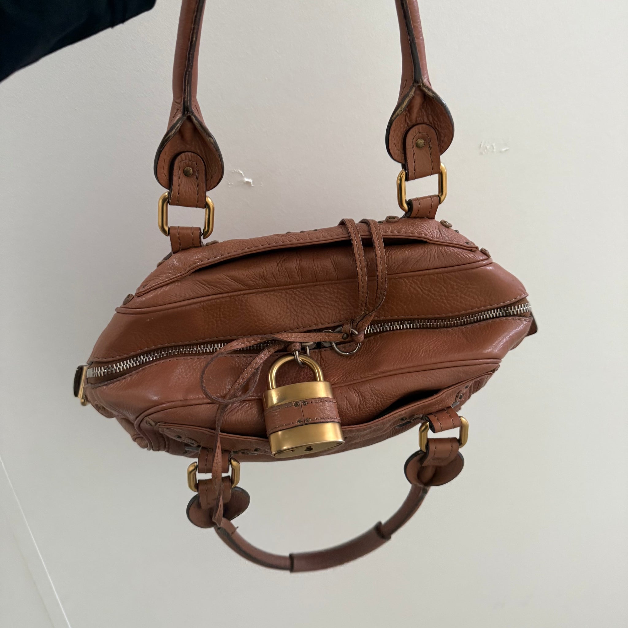 Chloe Paddington Shoulder Bag Brown Leather