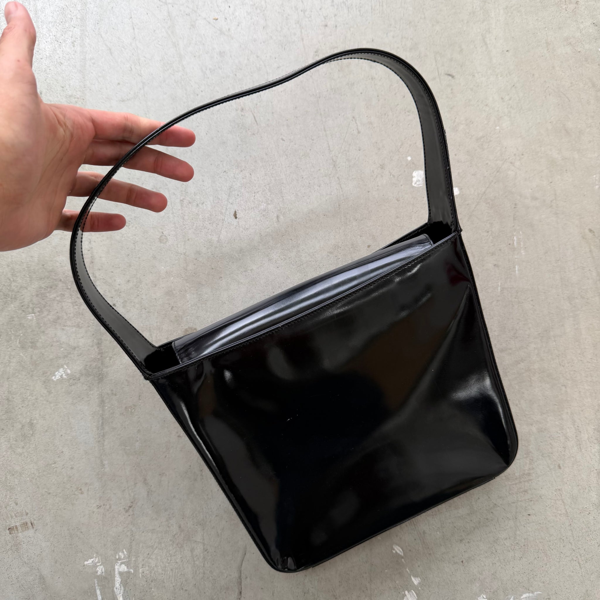 Gucci Black Patent Leather Shoulder Bag