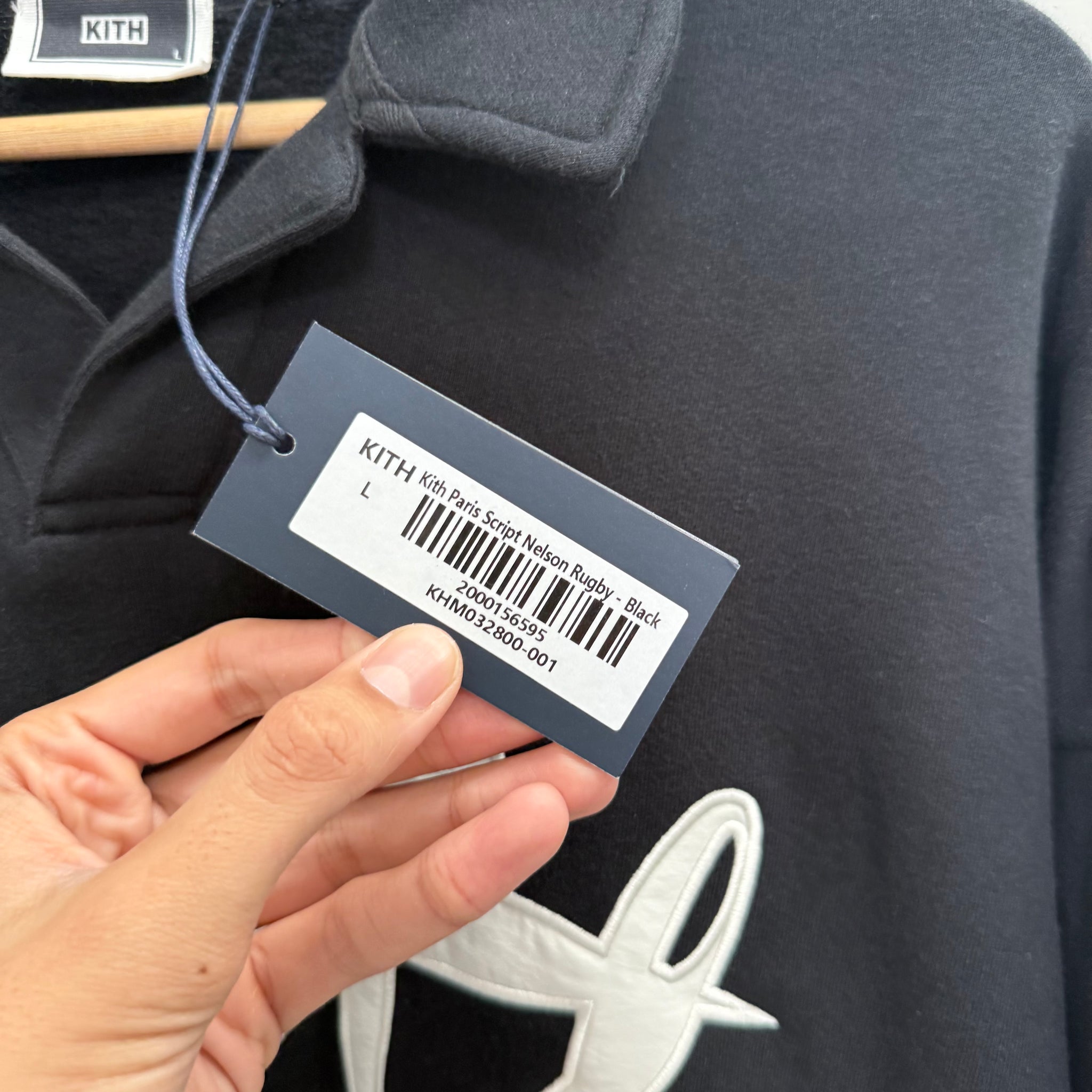 Kith Paris Exclusive Script Nelson Rugby Crew Black (Size L)