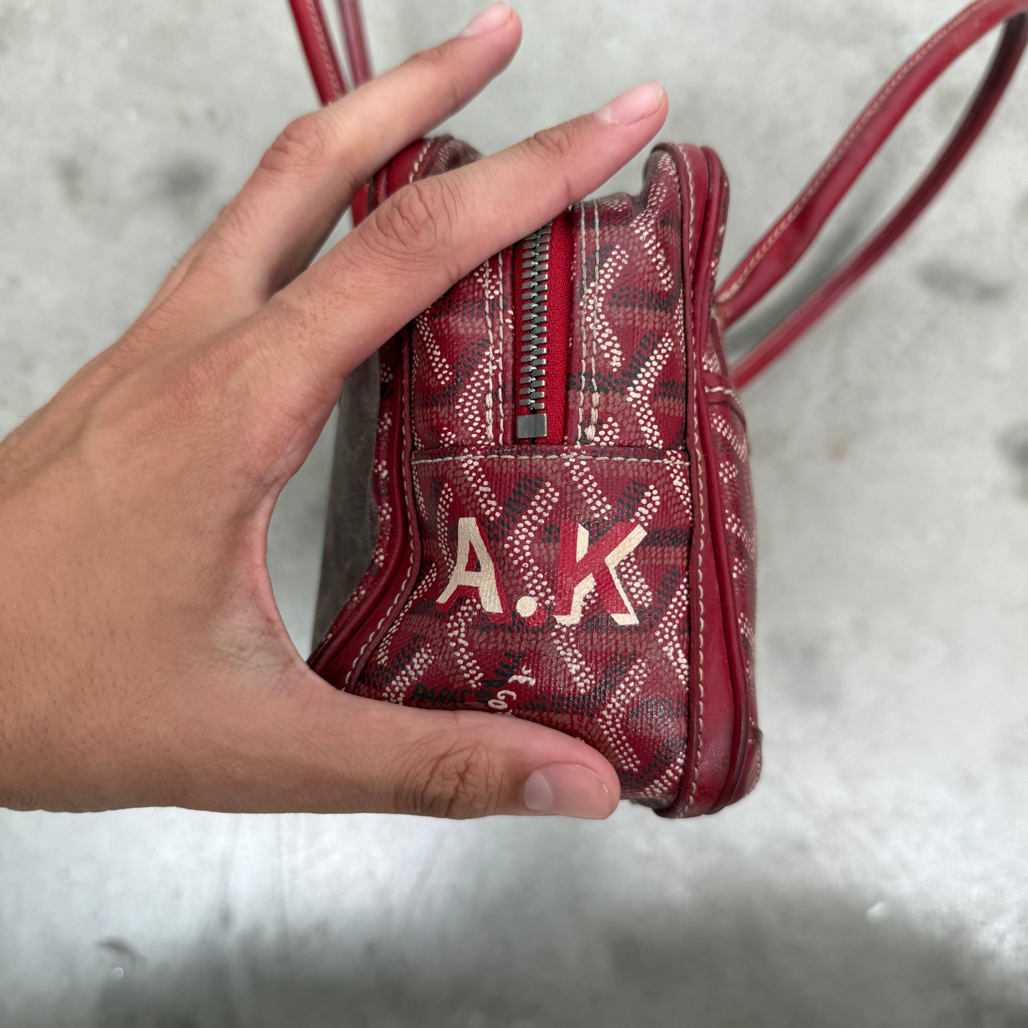 Goyard Herringbone Saint Martin Shoulder Bag Red