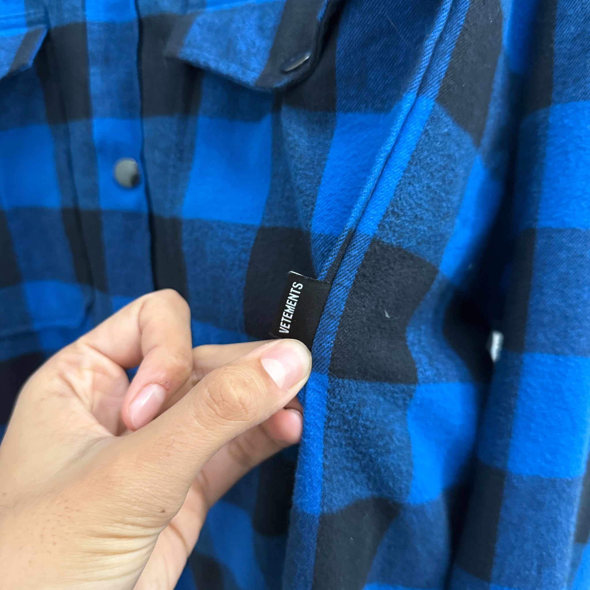 Vetements Blue Oversized Flannel SS18 Shirt (fits L-XL)