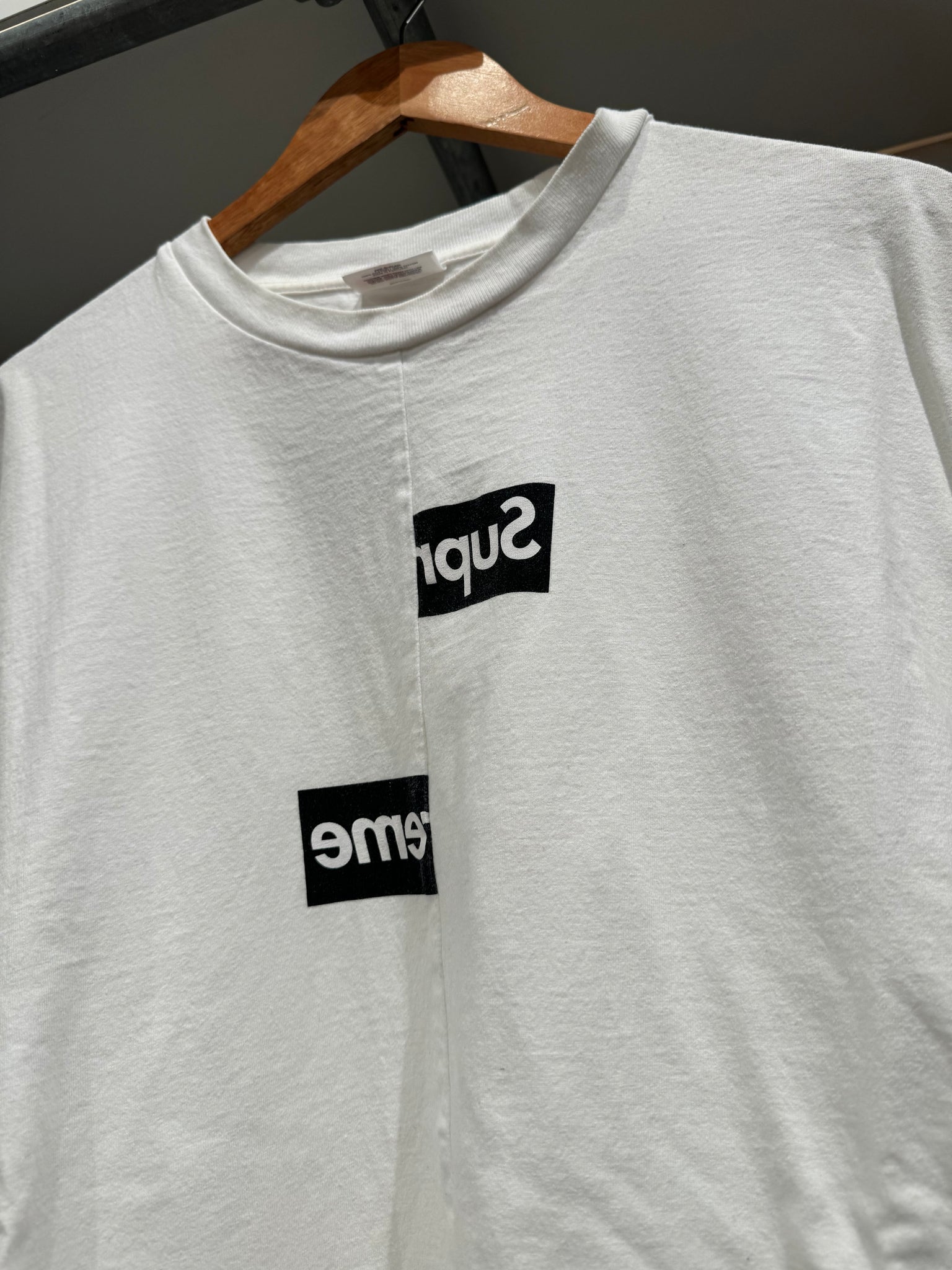 Supreme CDG Split Box Logo T Shirt White (Size XL)