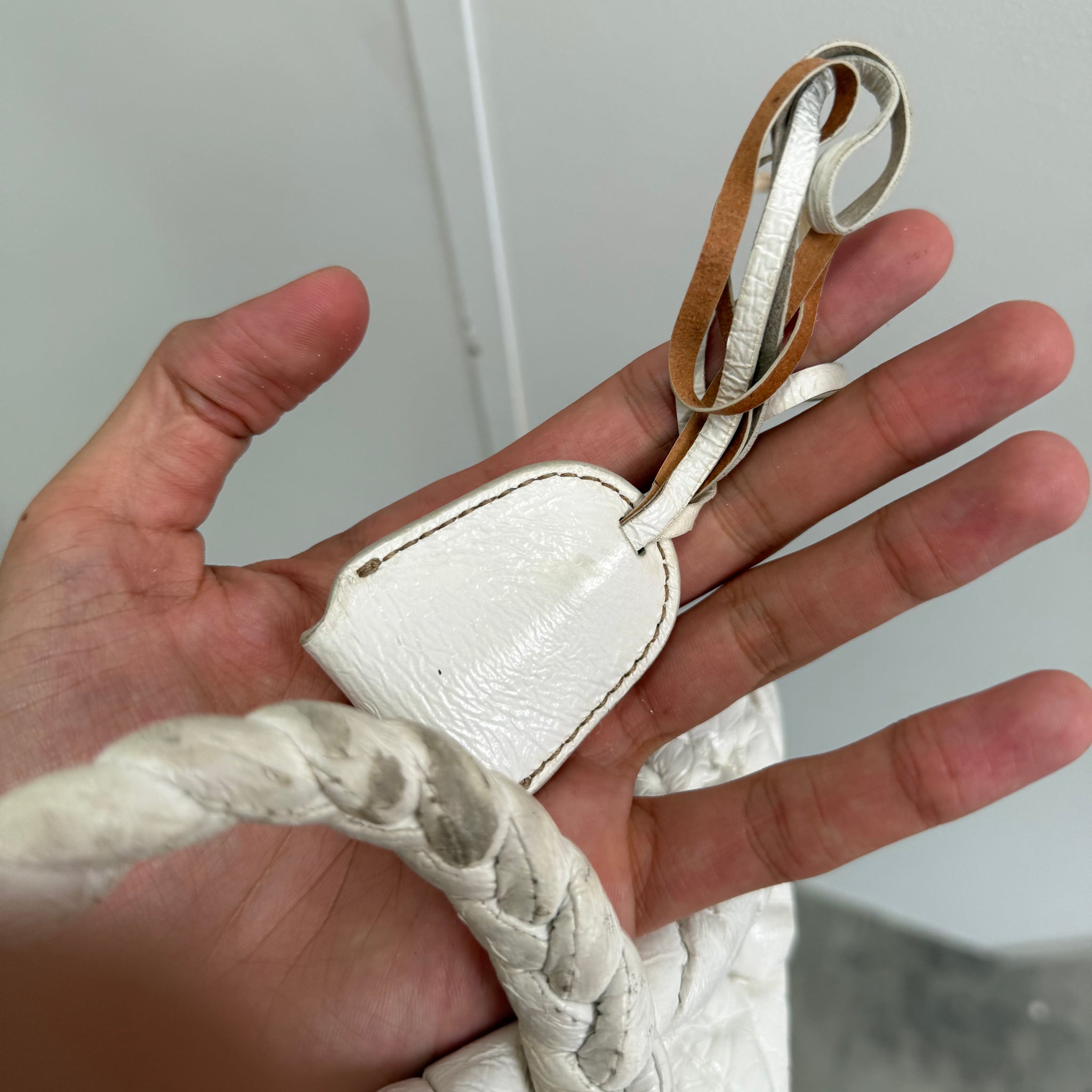 Miu Miu Matelassé White Leather Bag with Gold Hardware