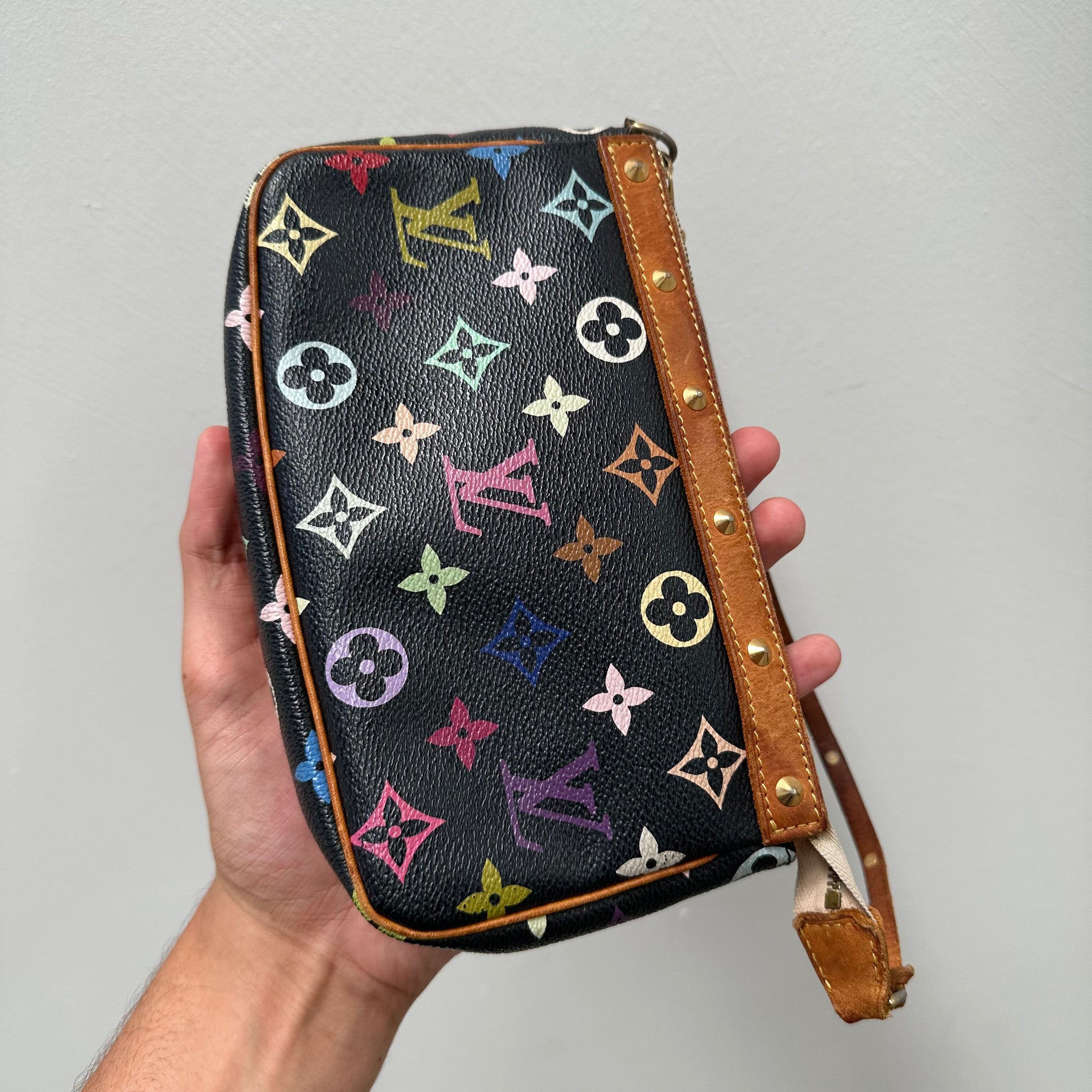 Louis Vuitton Murakami Multicolor Pochette Bag Black
