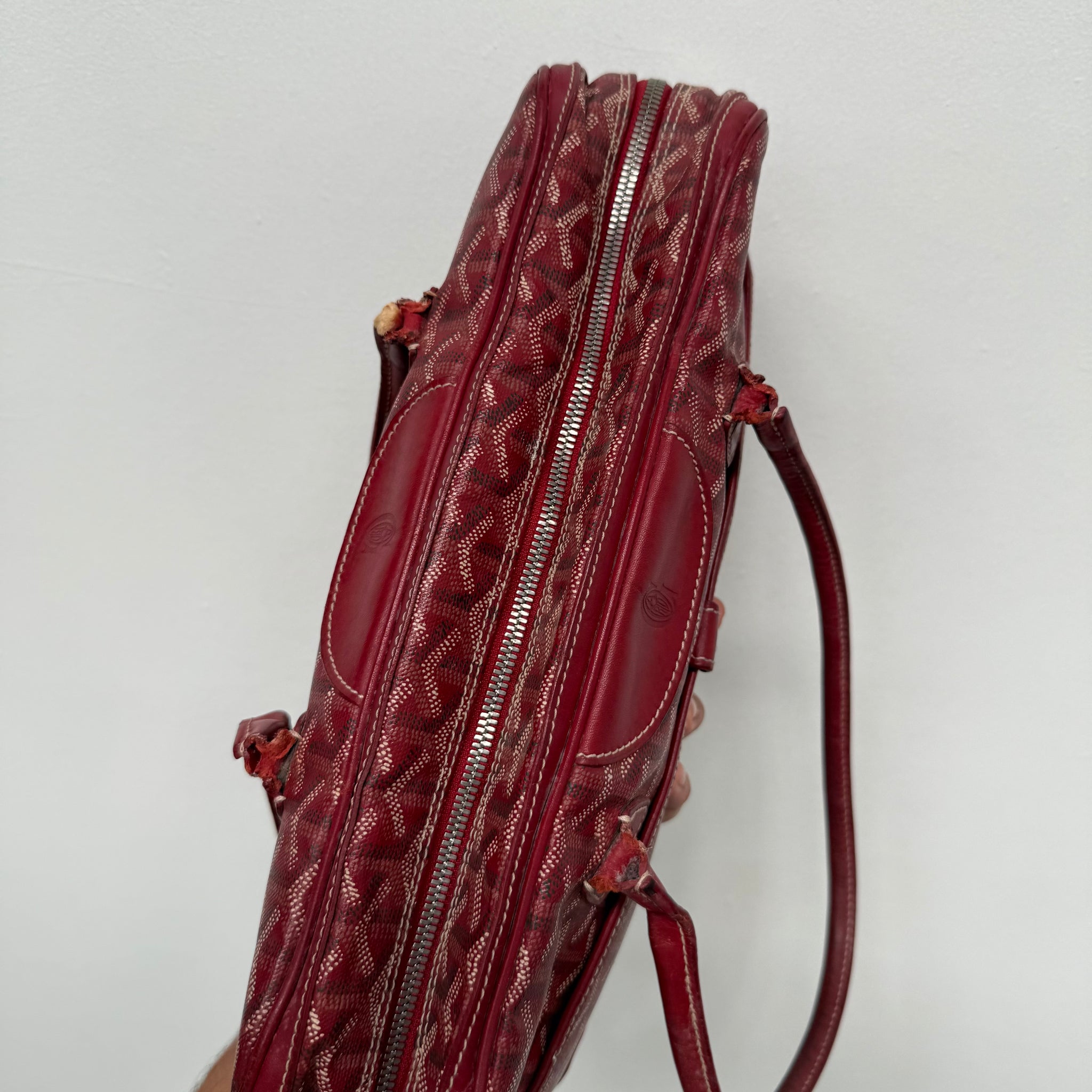 Goyard Herringbone Saint Martin Shoulder Bag Red
