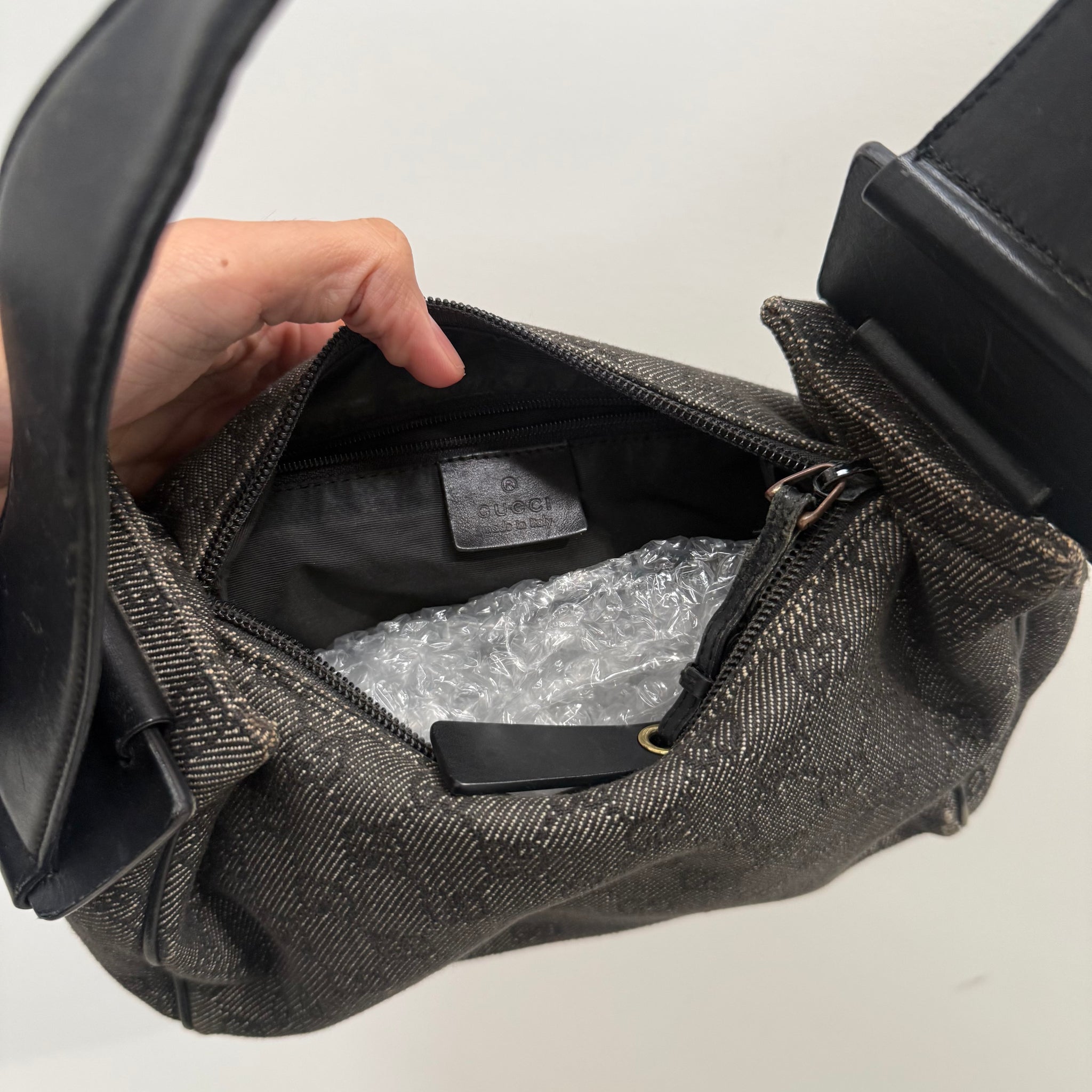 Gucci Grey Hobo Style Shoulder Bag