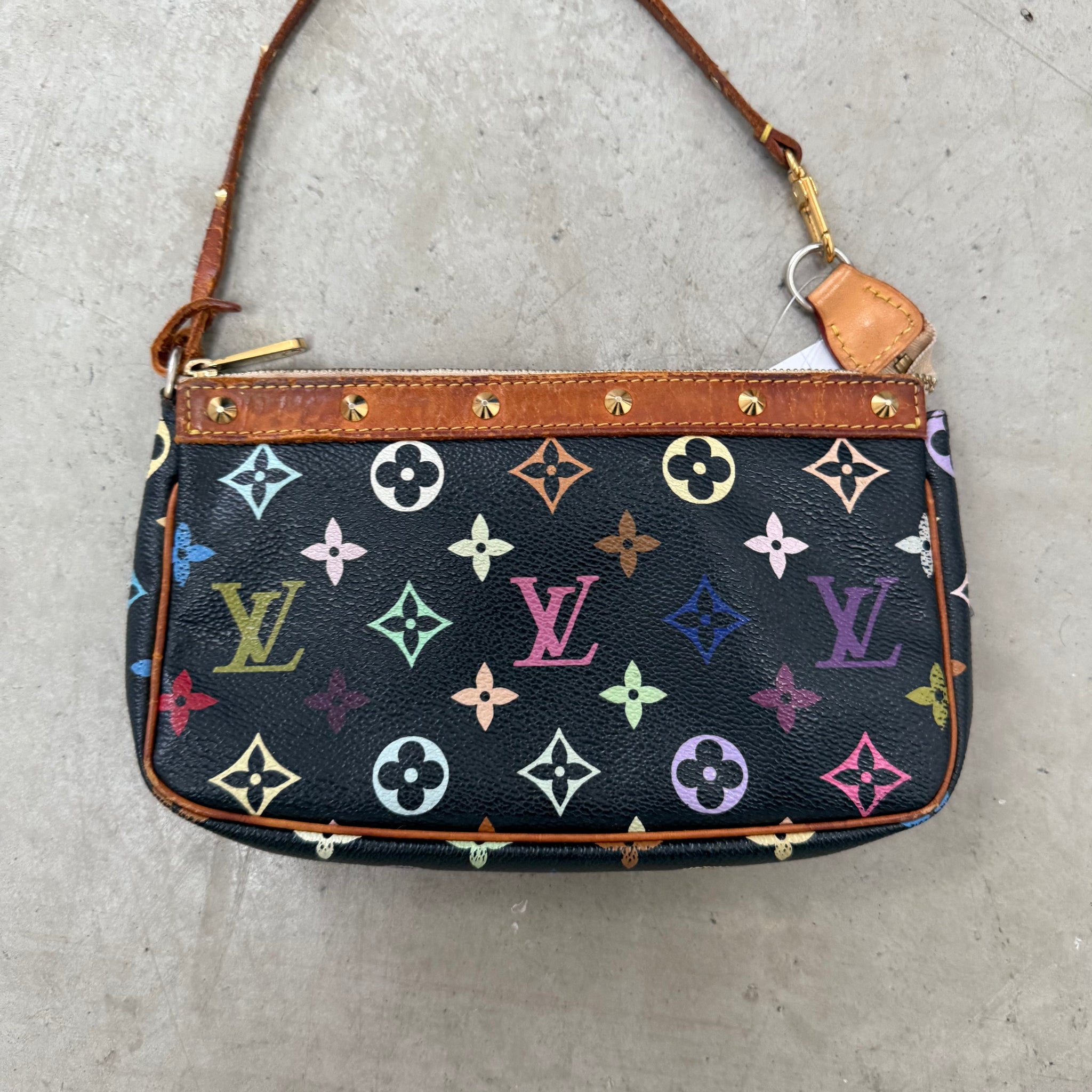 Louis Vuitton Murakami Multicolor Pochette Bag Black
