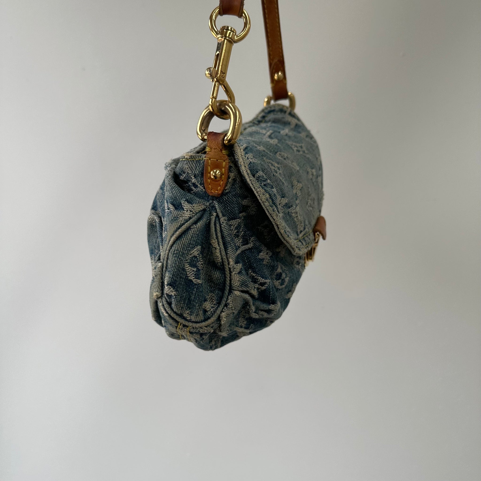 Louis Vuitton Monogram Denim Pleaty Shoulder Bag