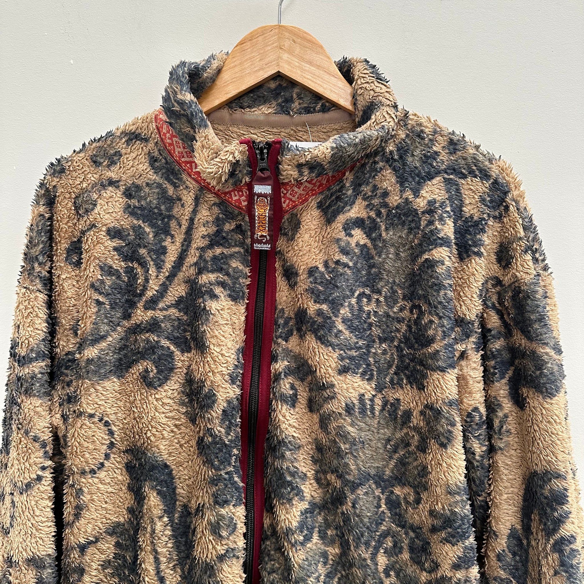 Kapital Damask Pattern Fleece Zip Up (fits M-L)