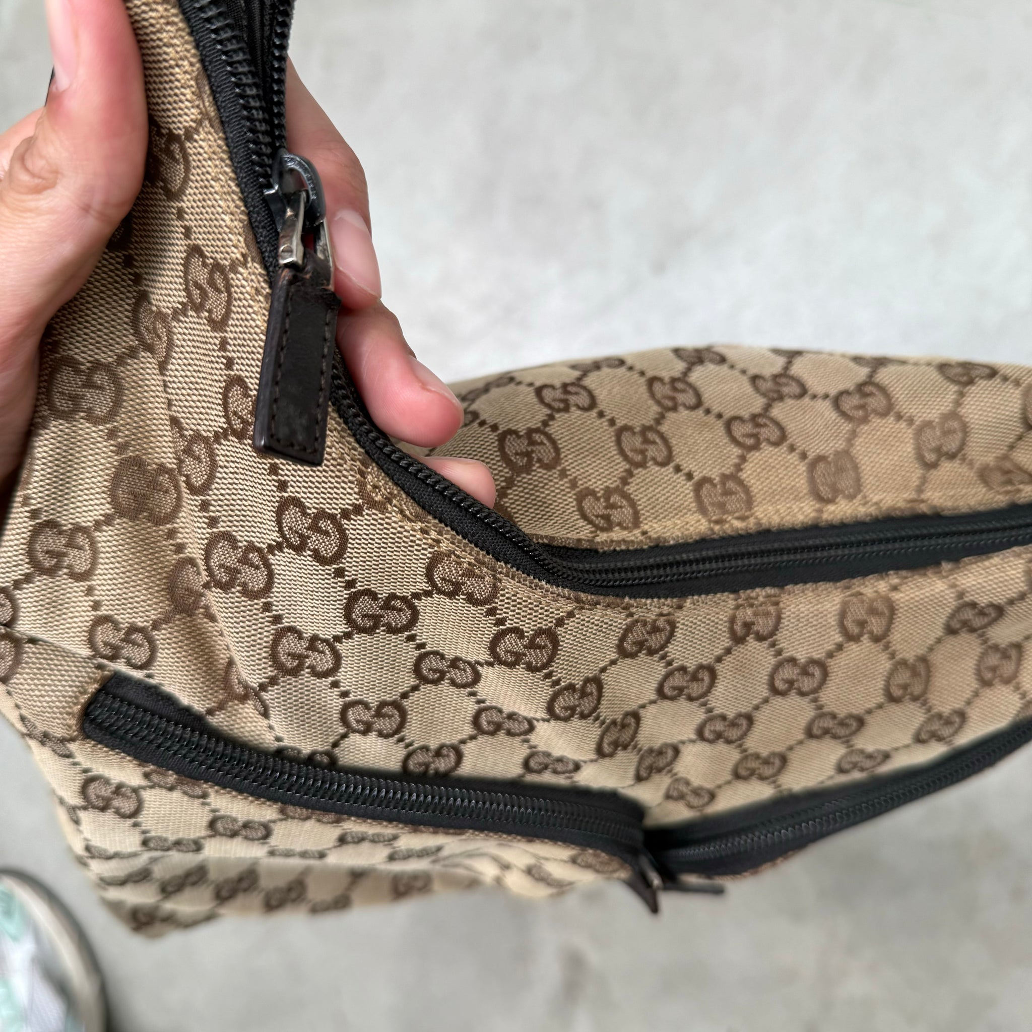 Gucci Brown GG Canvas Shoulder Bag Beige