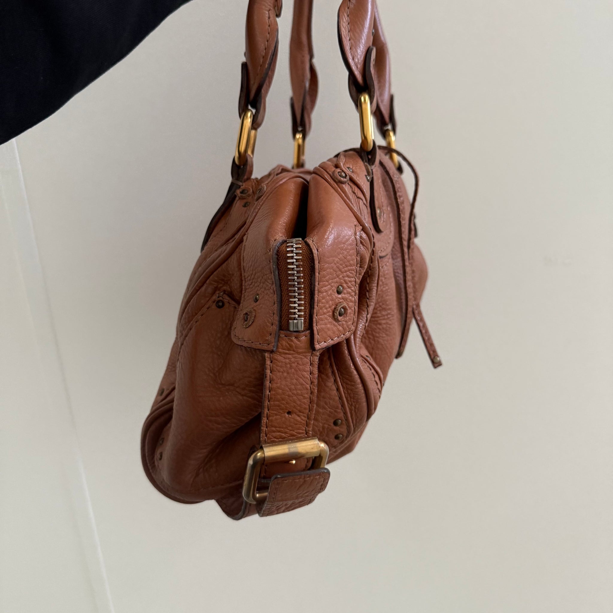 Chloe Paddington Shoulder Bag Brown Leather