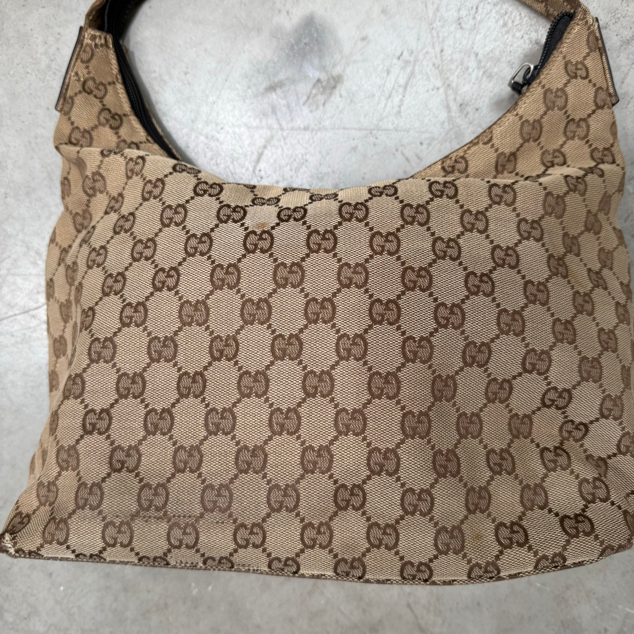 Gucci Brown GG Canvas Shoulder Bag Beige
