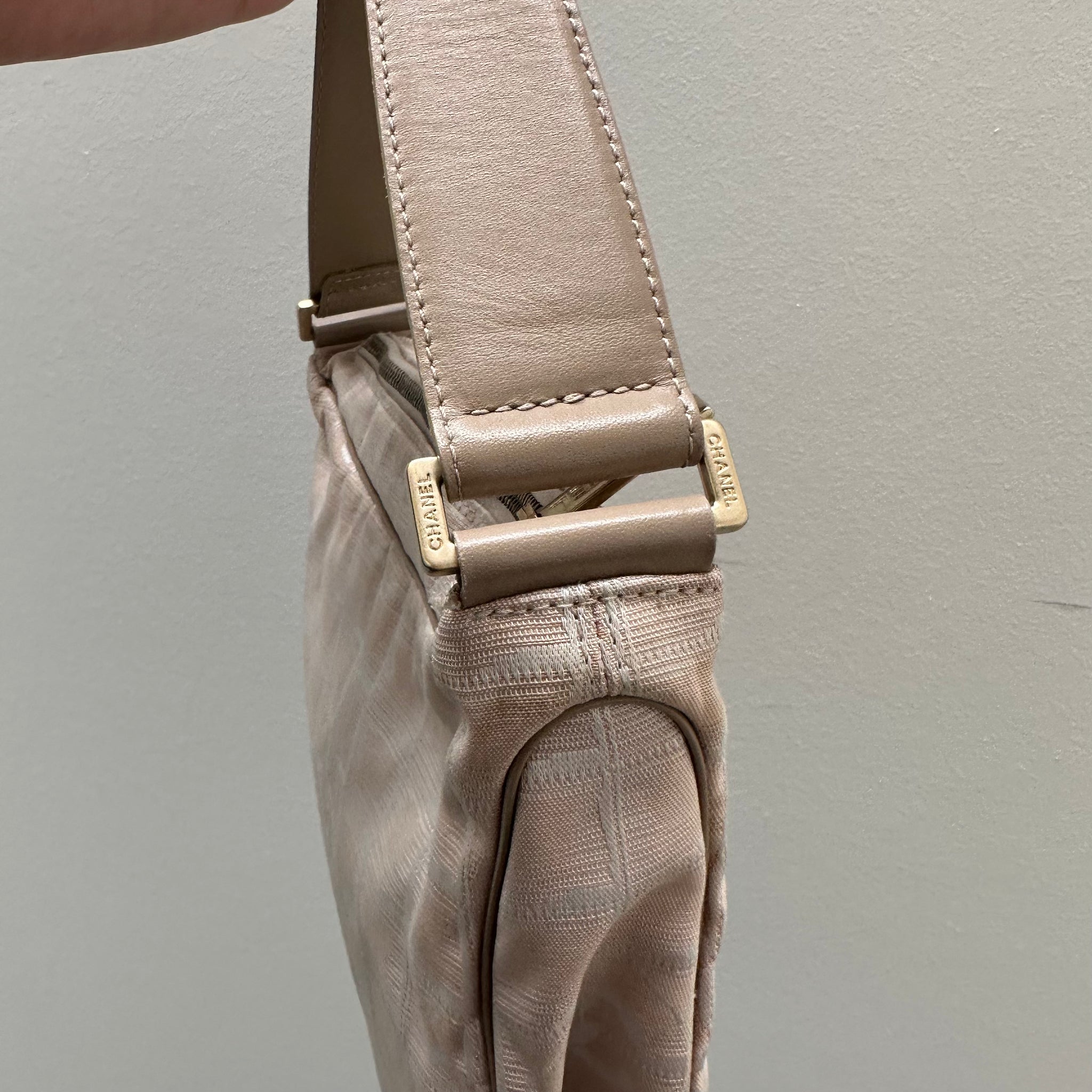 Chanel Light Pink Nylon New Travel Line Shoulder Bag