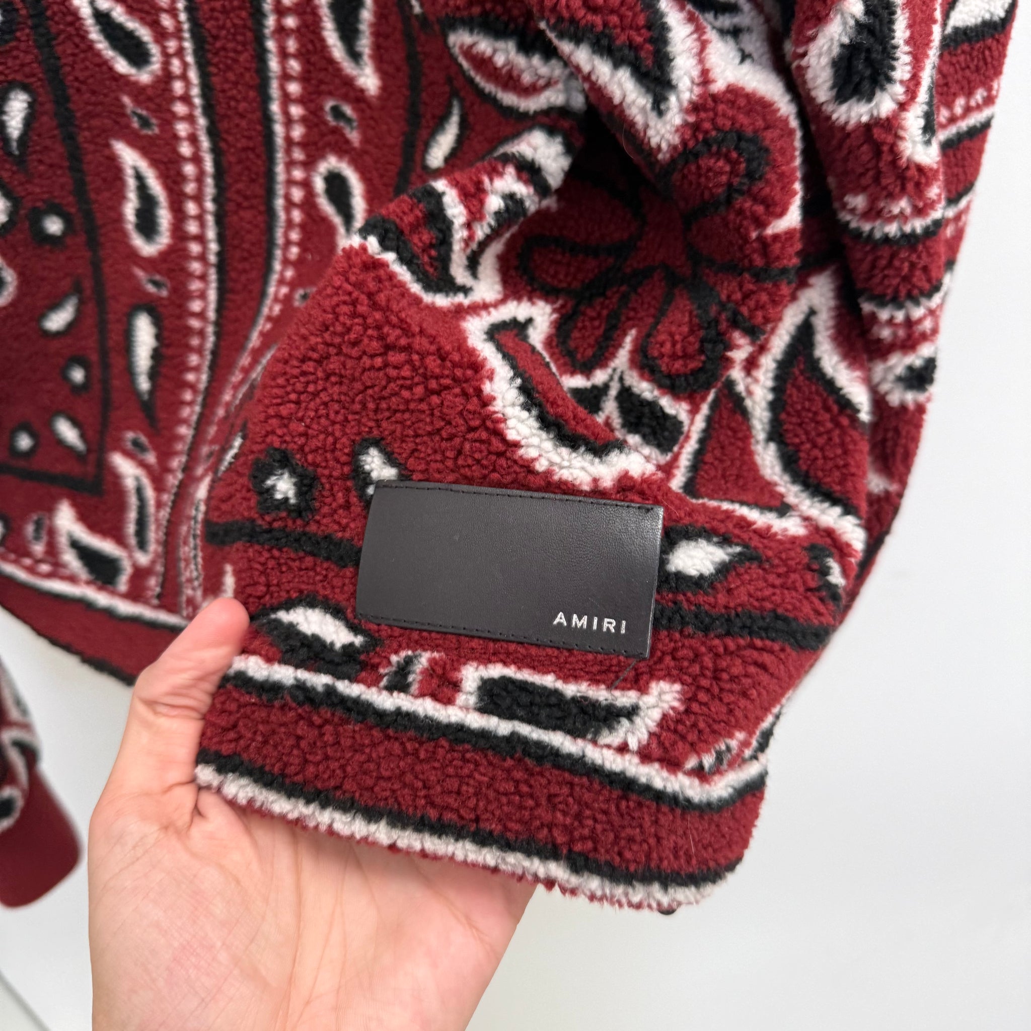 Amiri Bandana Fleece Jacket Red (Size L)