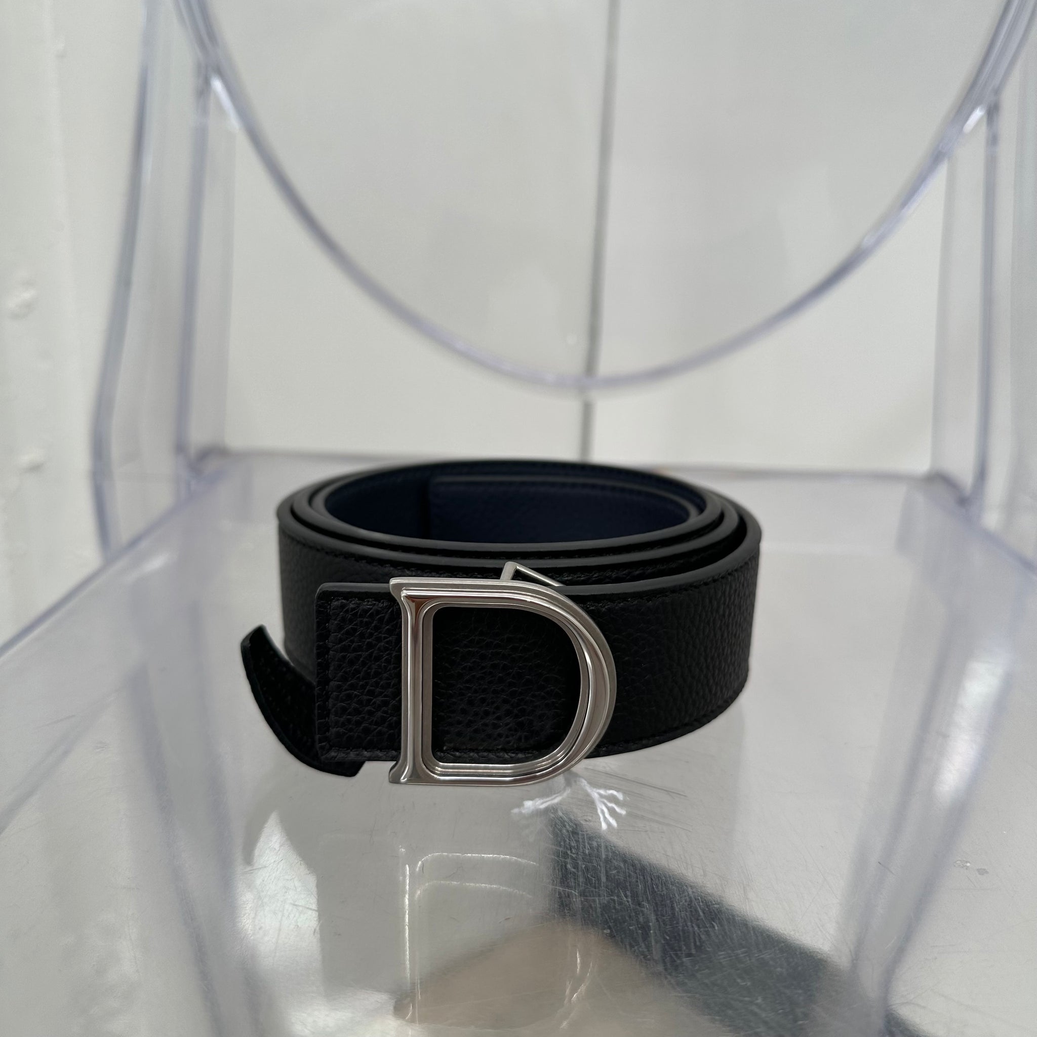 Dior Black Leather Logo Belt (Brand new in box)