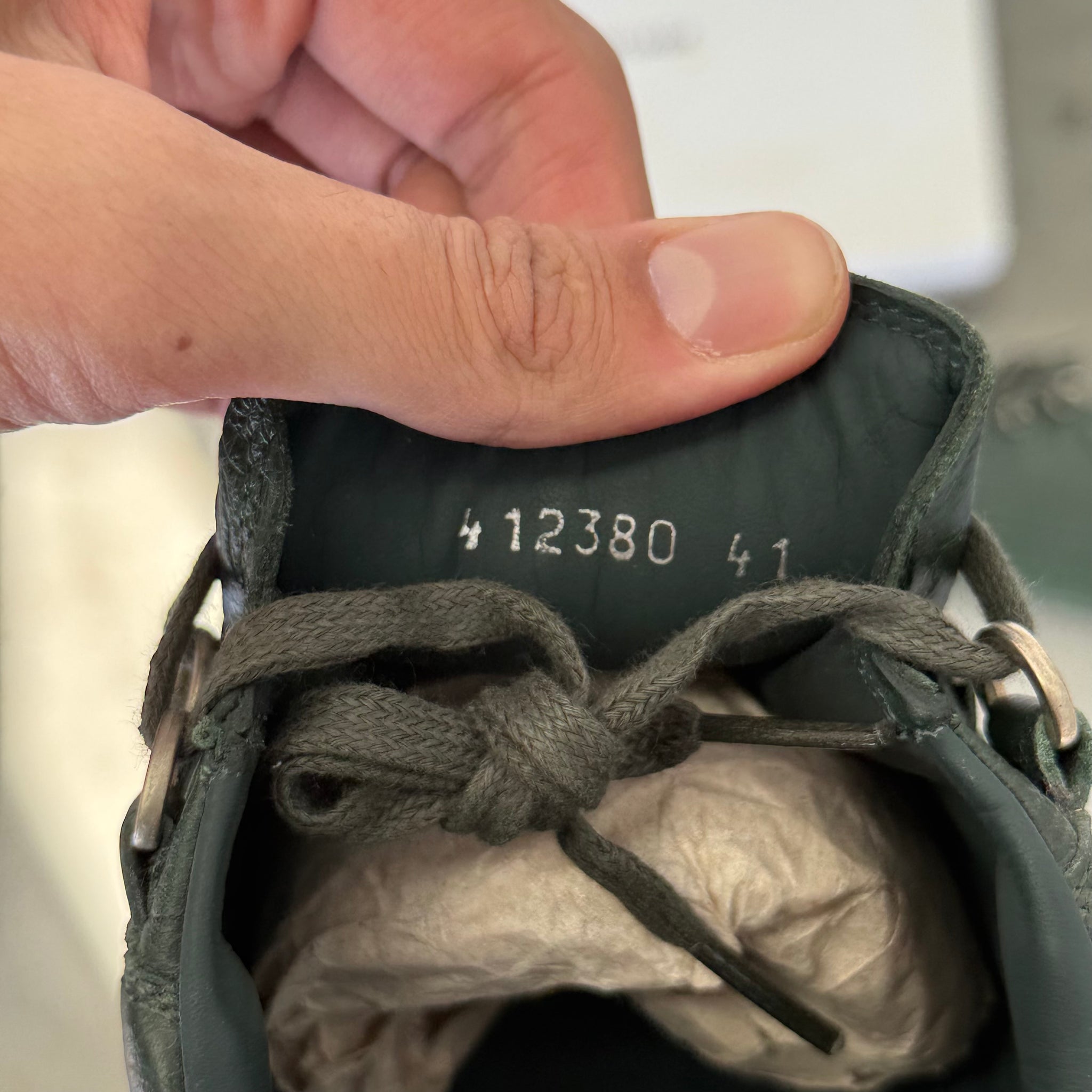 Balenciaga Arena Leather Low Sneaker Dark Green (EU41/US8)
