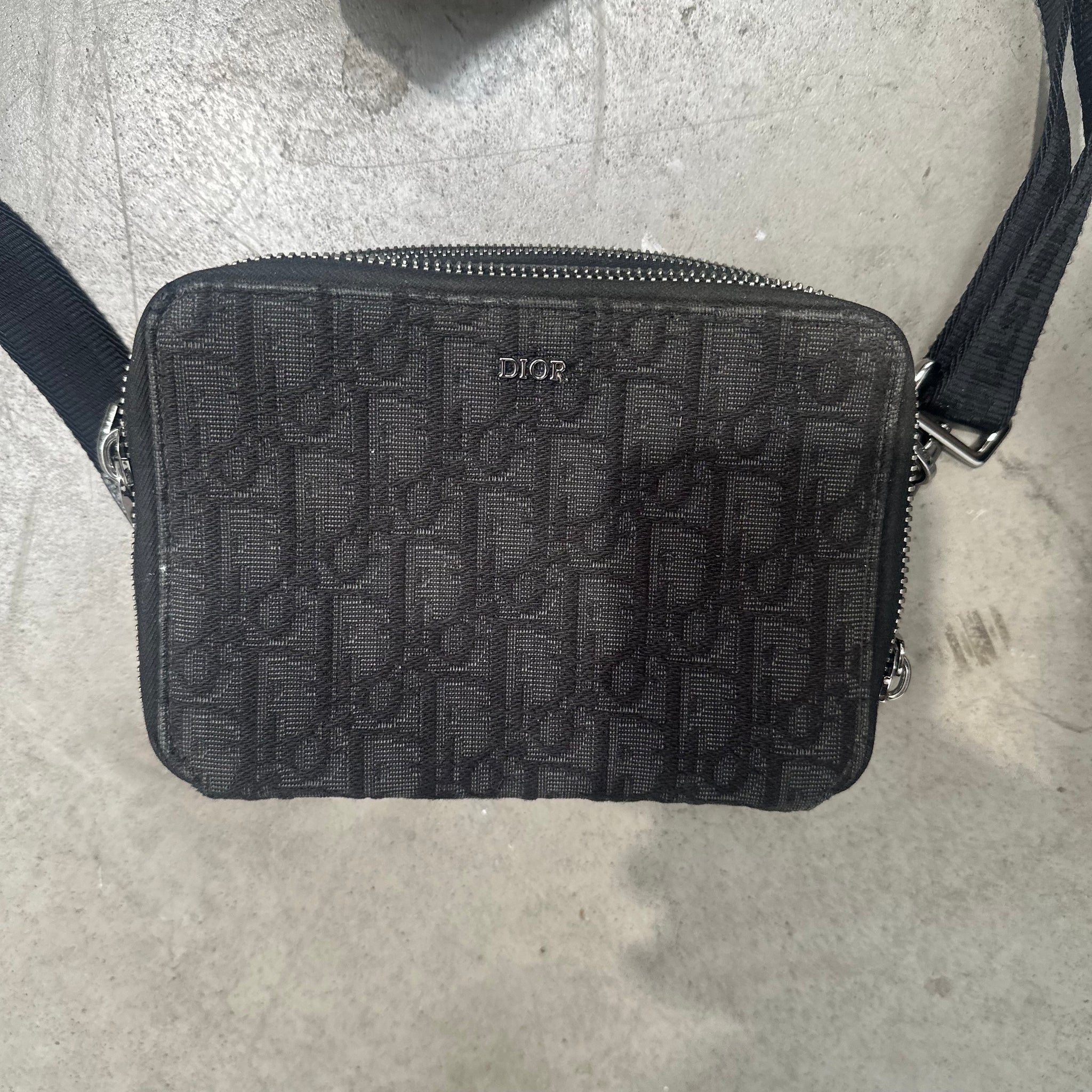 Dior Oblique Jacquard Crossbody Bag Black