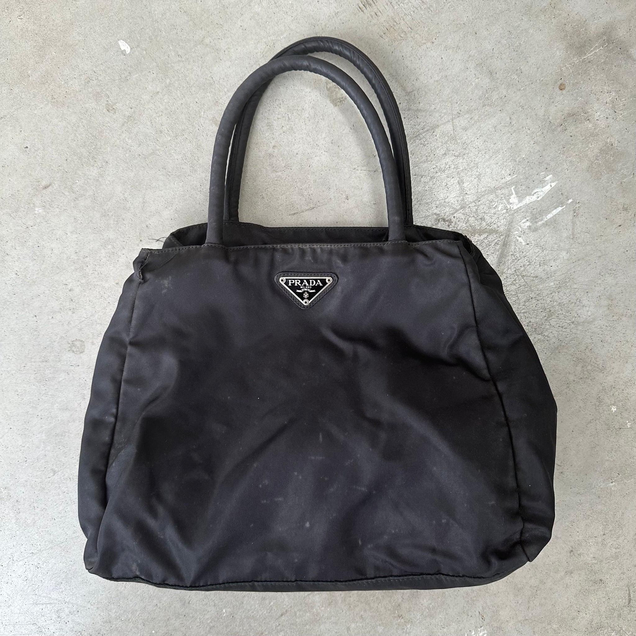 Prada Nylon Black Handle Bag