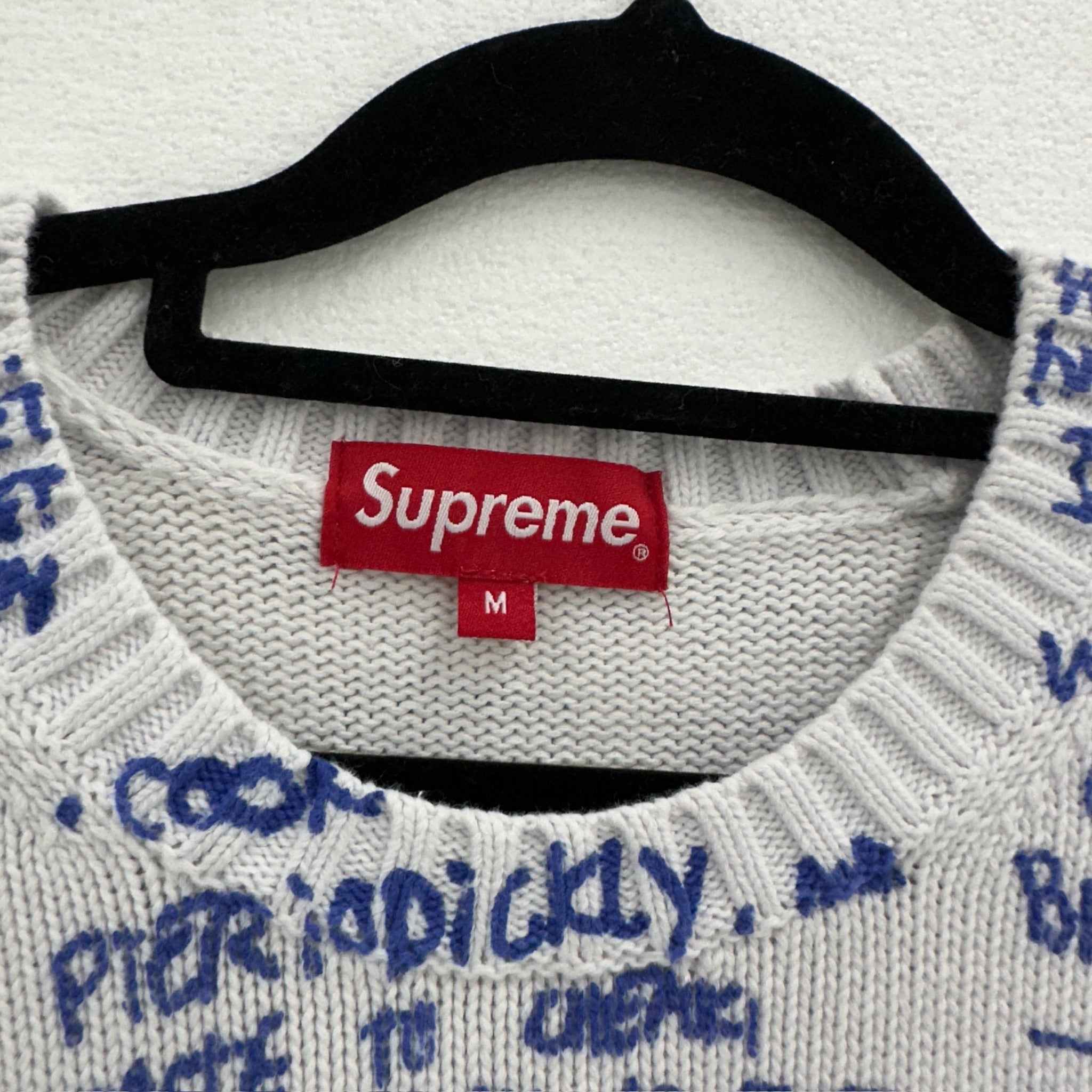 Supreme Gonz Poem Sweater White Size M