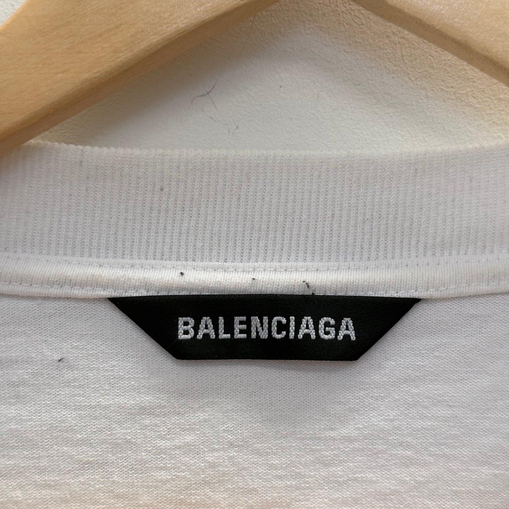 Balenciaga Curved Logo Long Sleeve T-Shirt (fits L-XL)