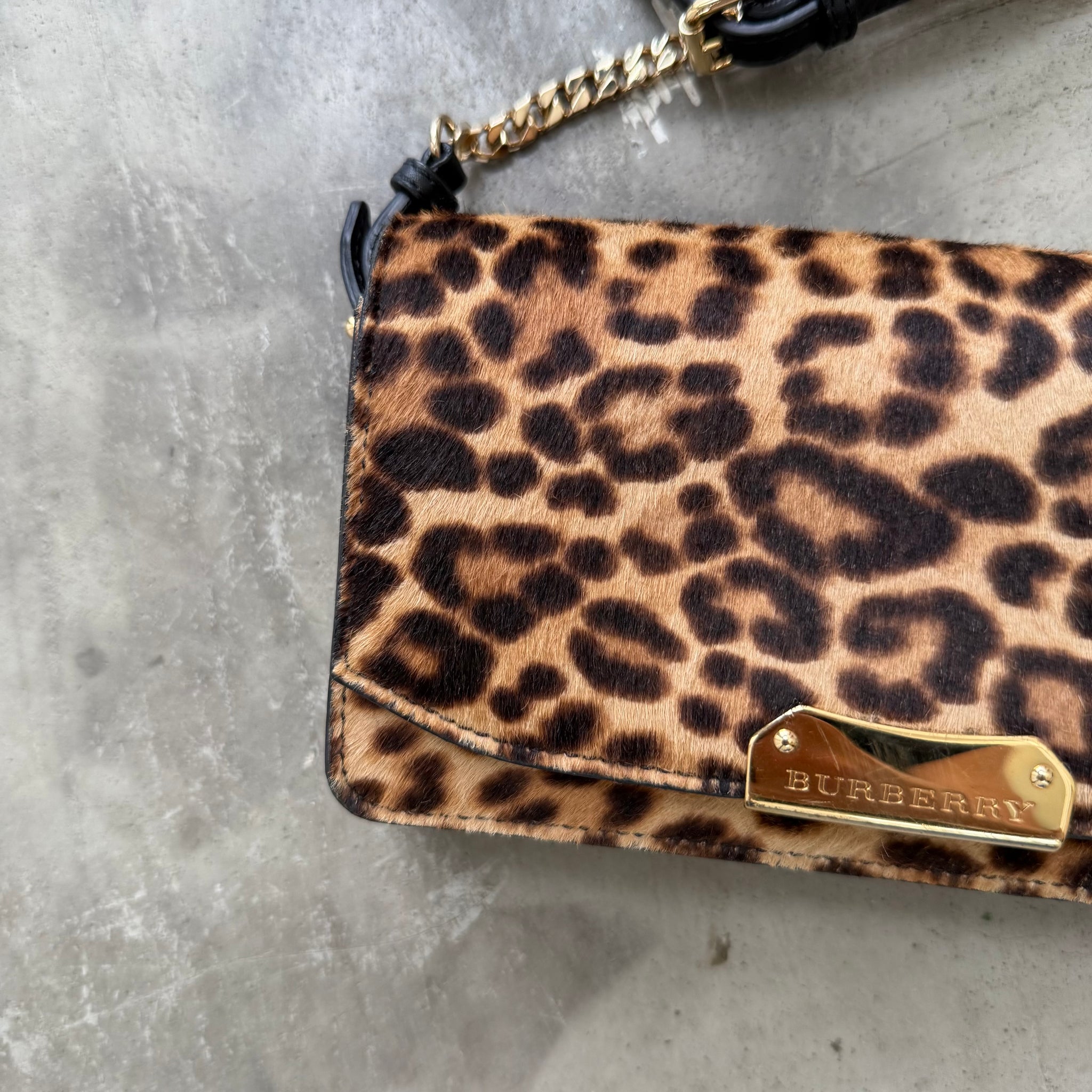 Burberry Madison Leopard Print Wallet on Chain