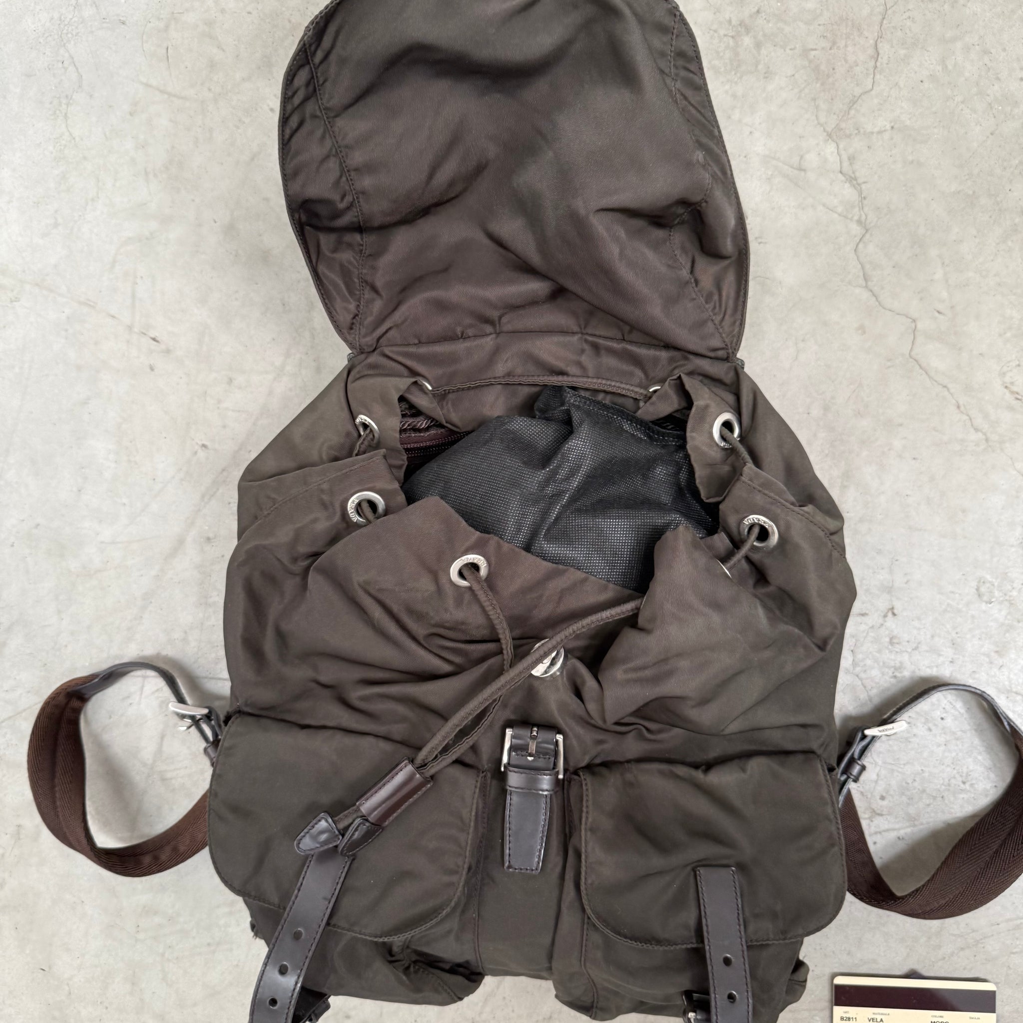 Prada Nylon Chocolate Brown Back Pack Bag