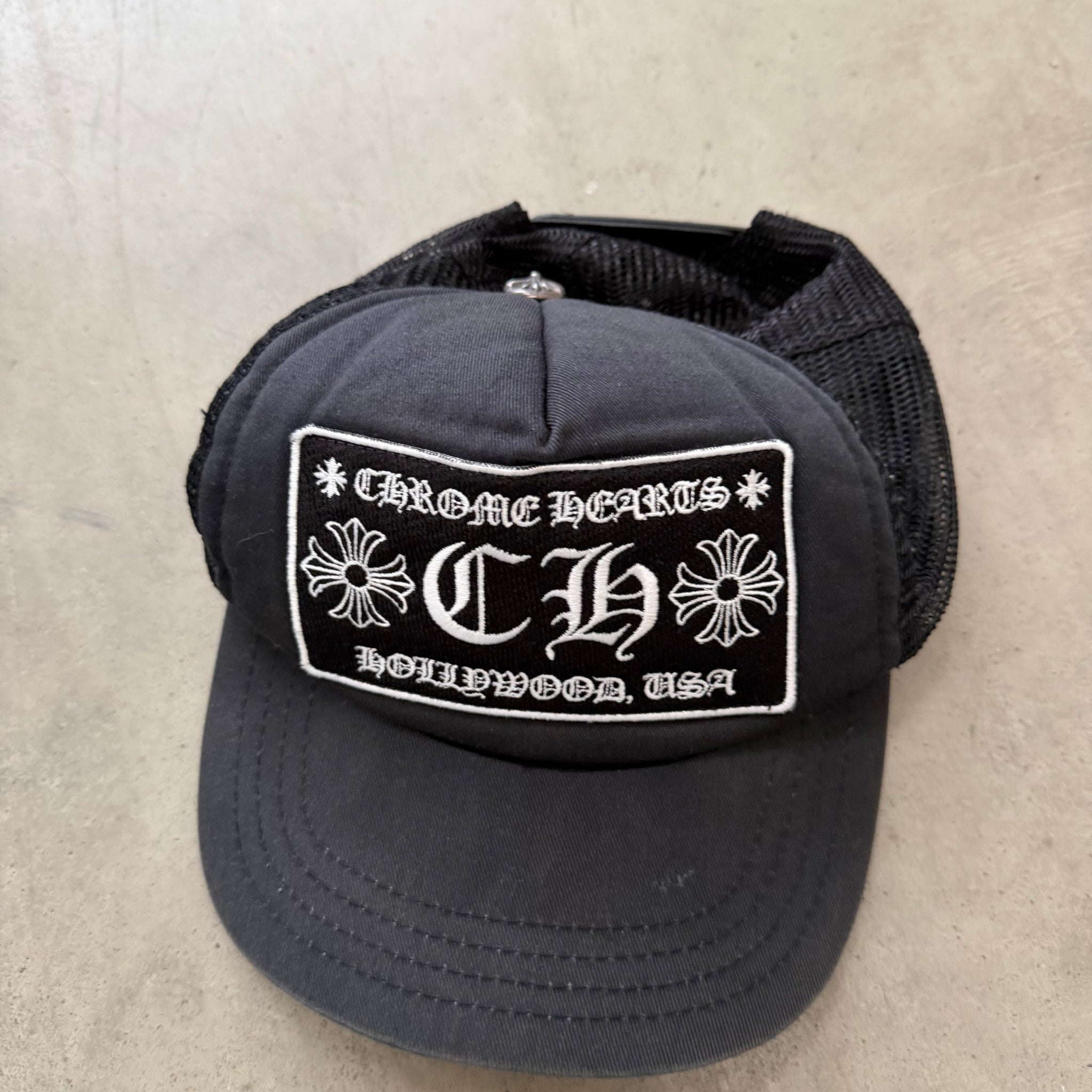Chrome Hearts CH Hollywood Trucker Hat Black/Black