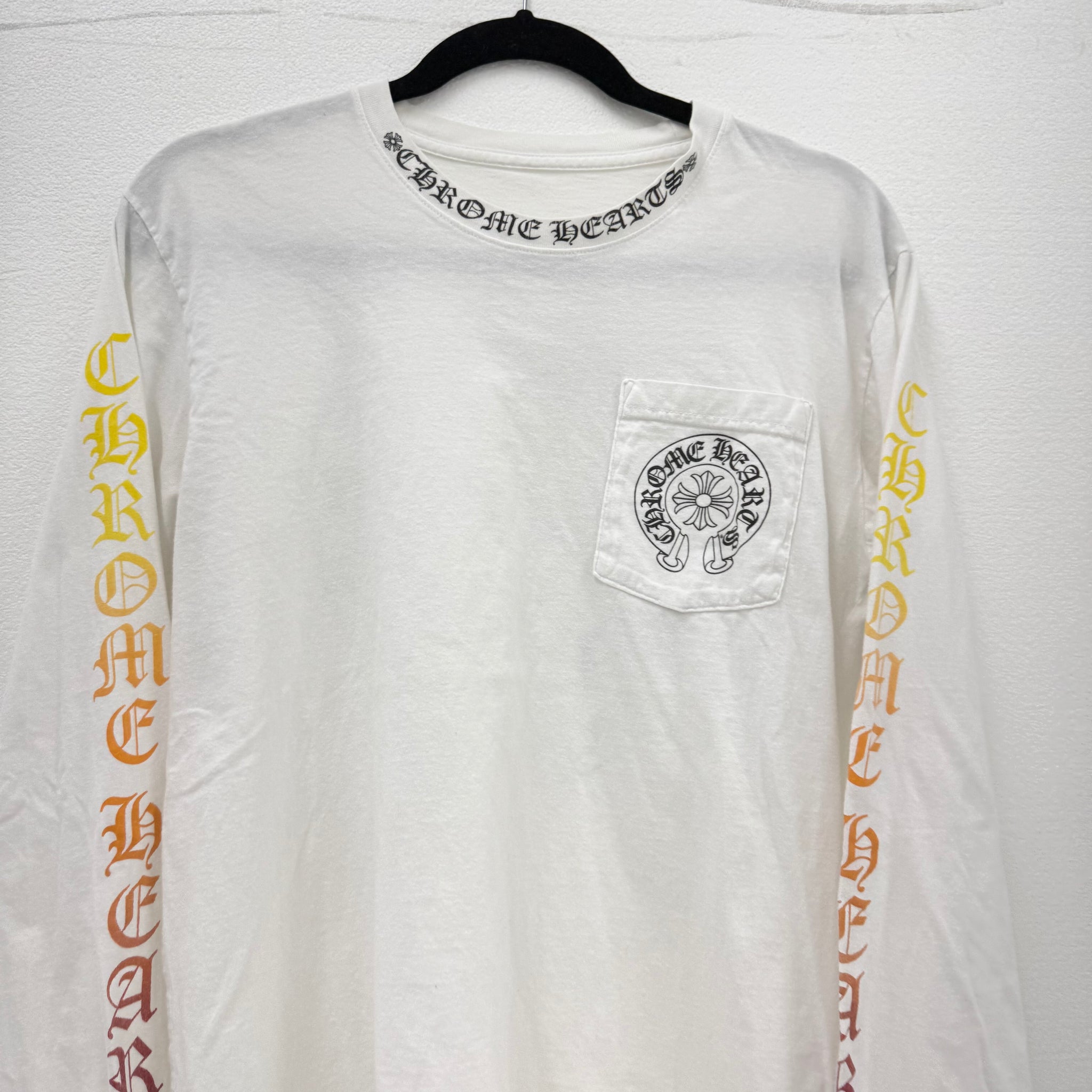 Chrome Hearts Rainbow Logo L/S Tee White Size M